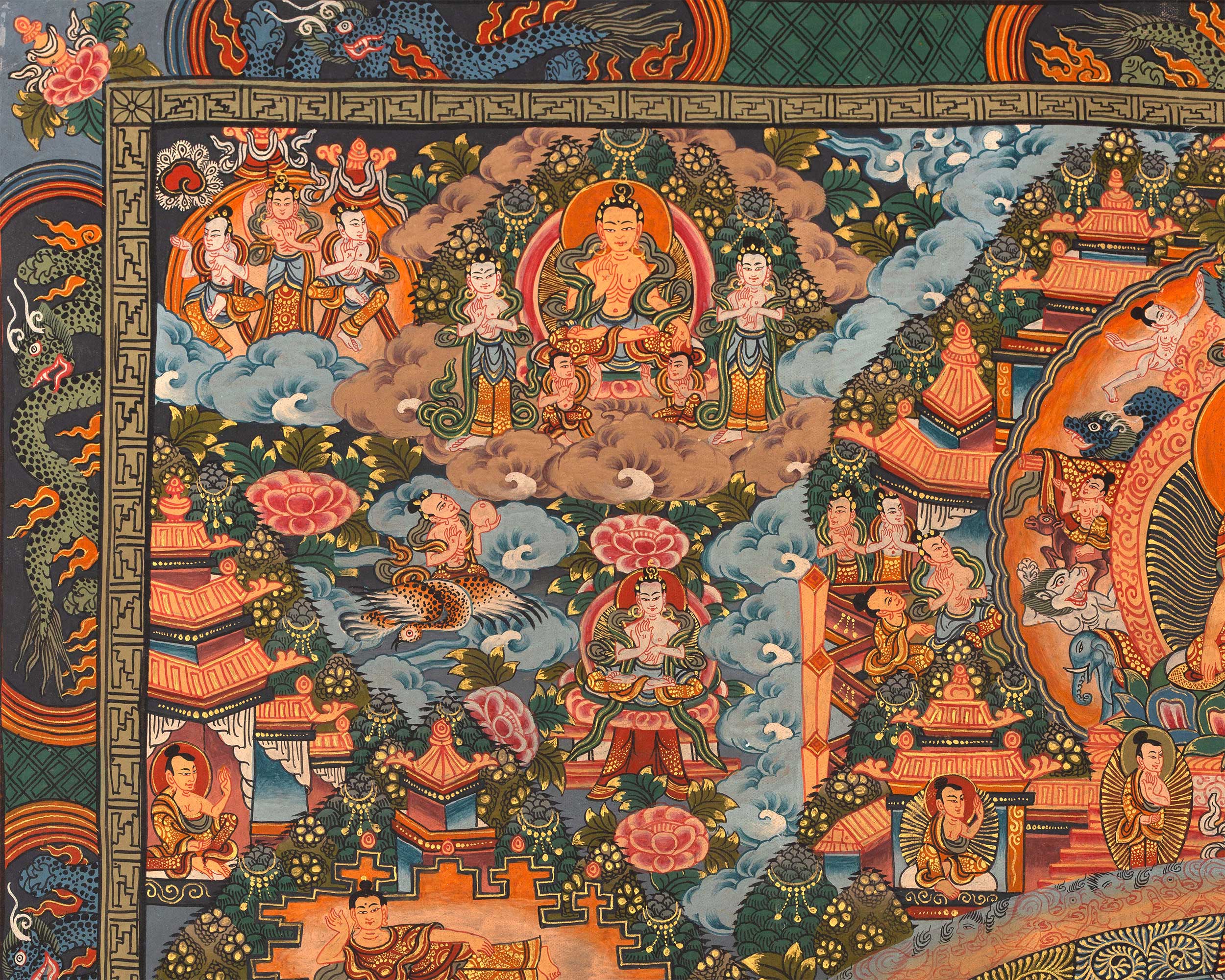 Vintage 1000-Armed Chenrezig Mandala | A Timeless Symbol of Compassion and Protection