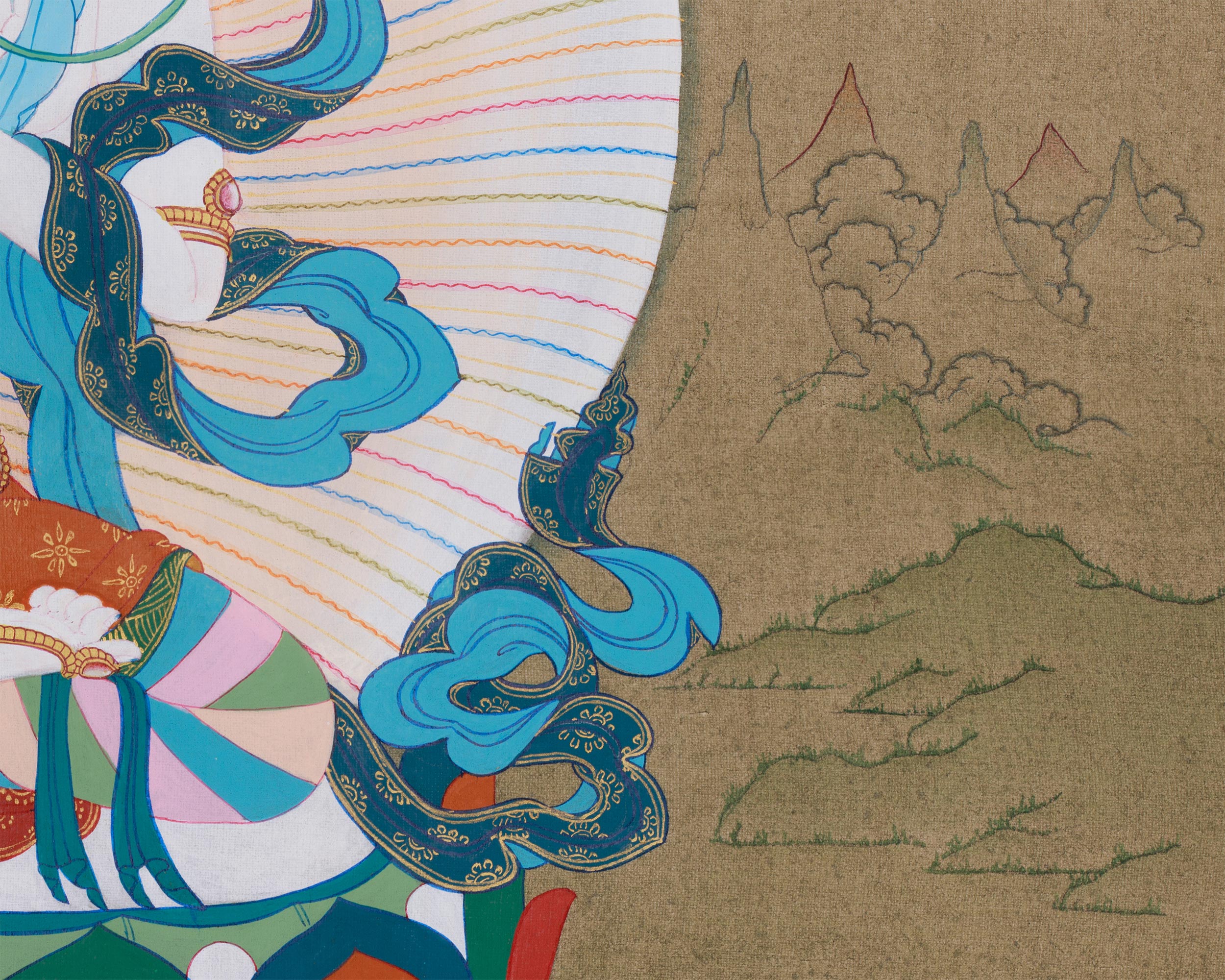 Female Bodhisattva White Tara Painting | The Goddess of Healing and Longevity