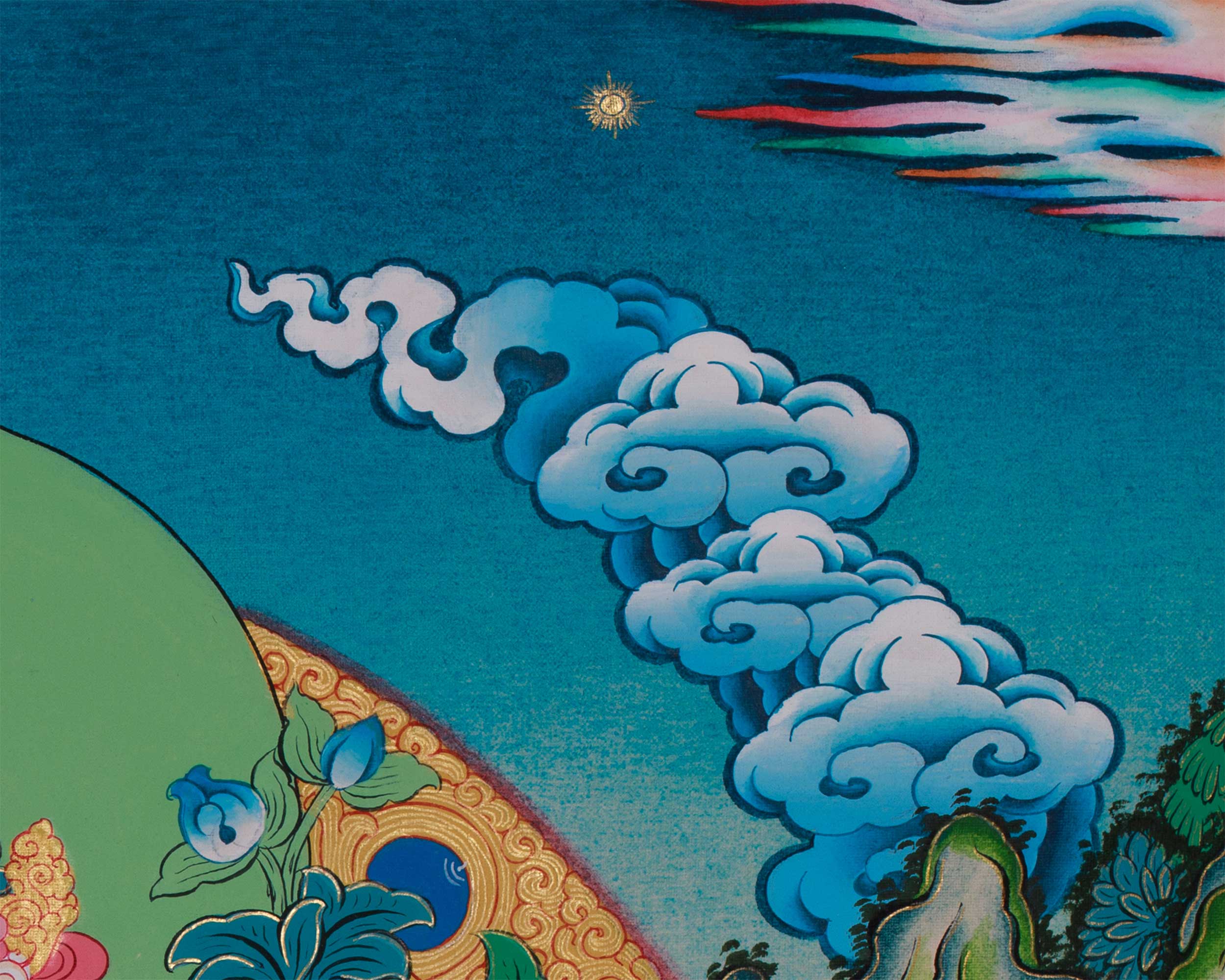Goddess White Tara with Amitayus Buddha and Namgyalma | Bodhisattva of Longevity
