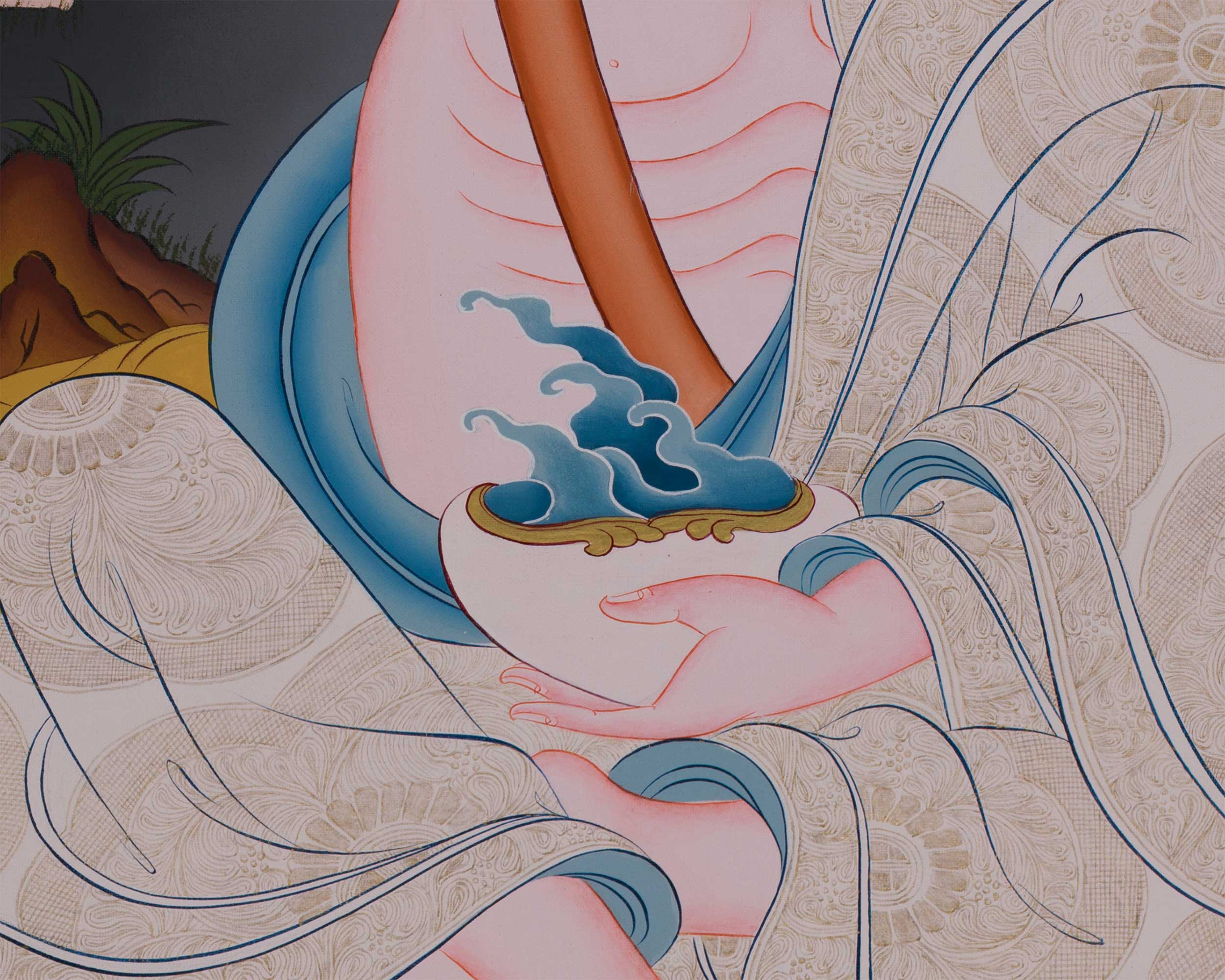 Milarepa Thangka Painting | Tibetan Yogi Art | Buddhist Wall Art