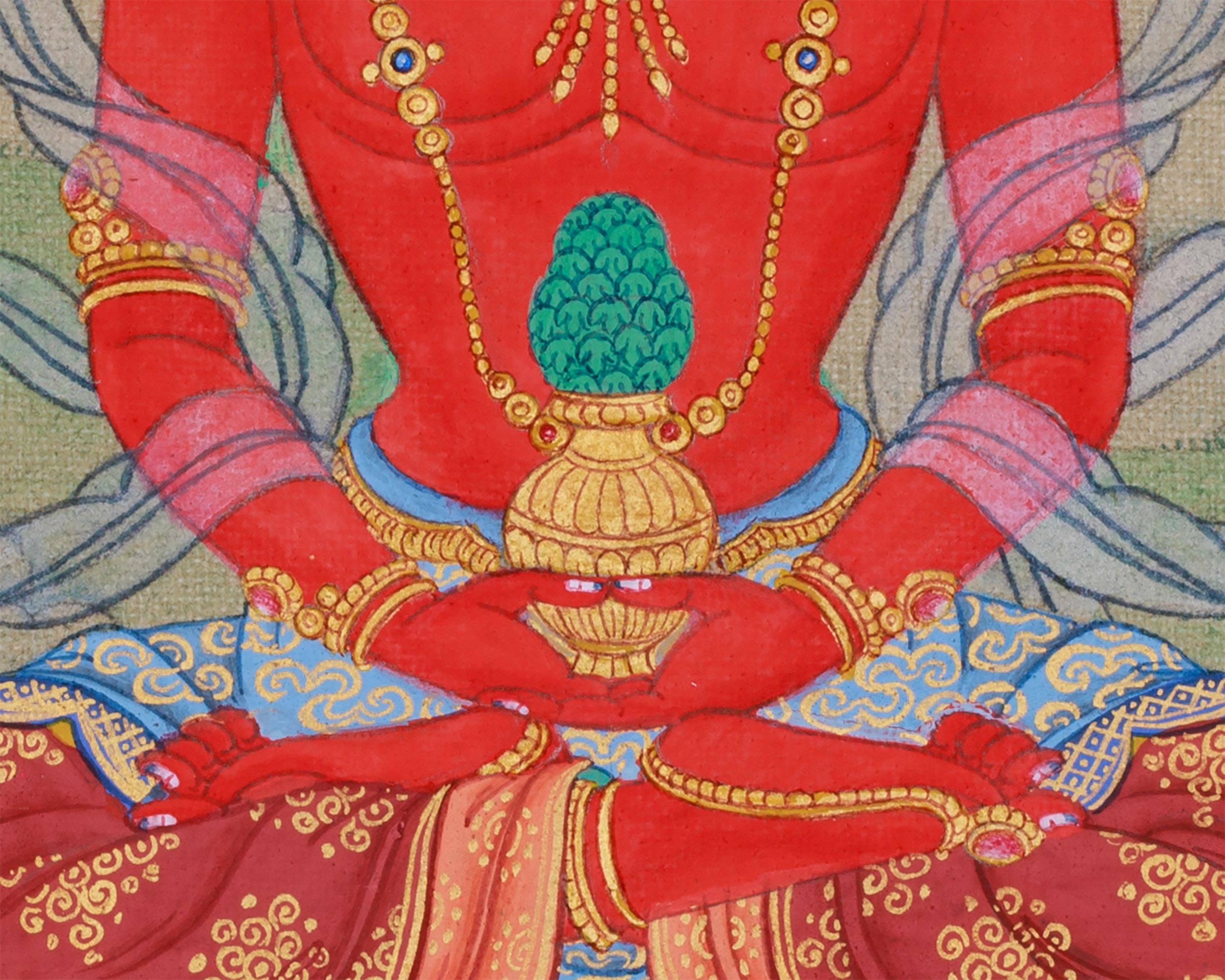 Buddha Amitayus Painting | Tibetan Art for Longevity and Wisdom