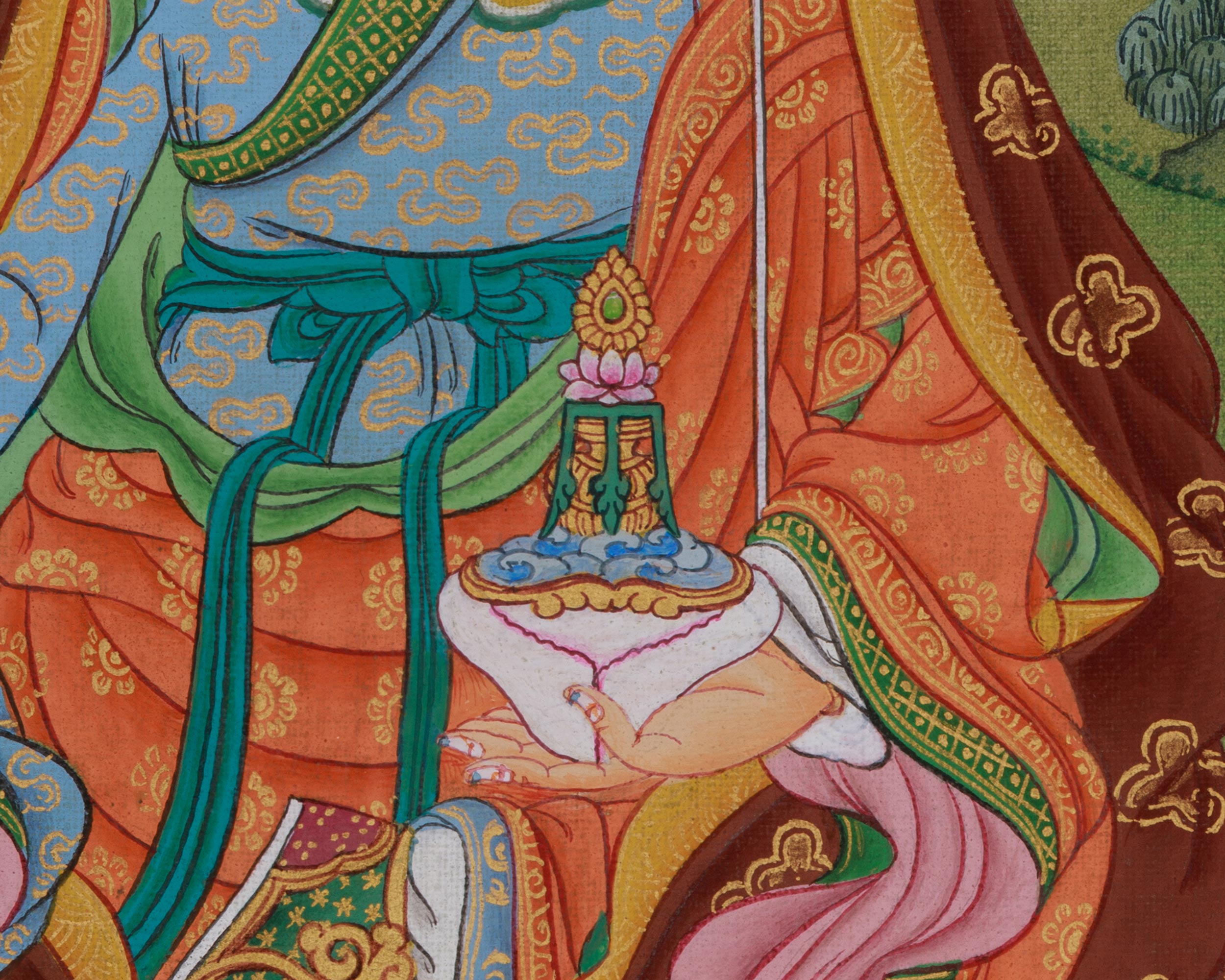 Wisdom Deity Guru Rinpoche Thangka | The Lotus Born Master