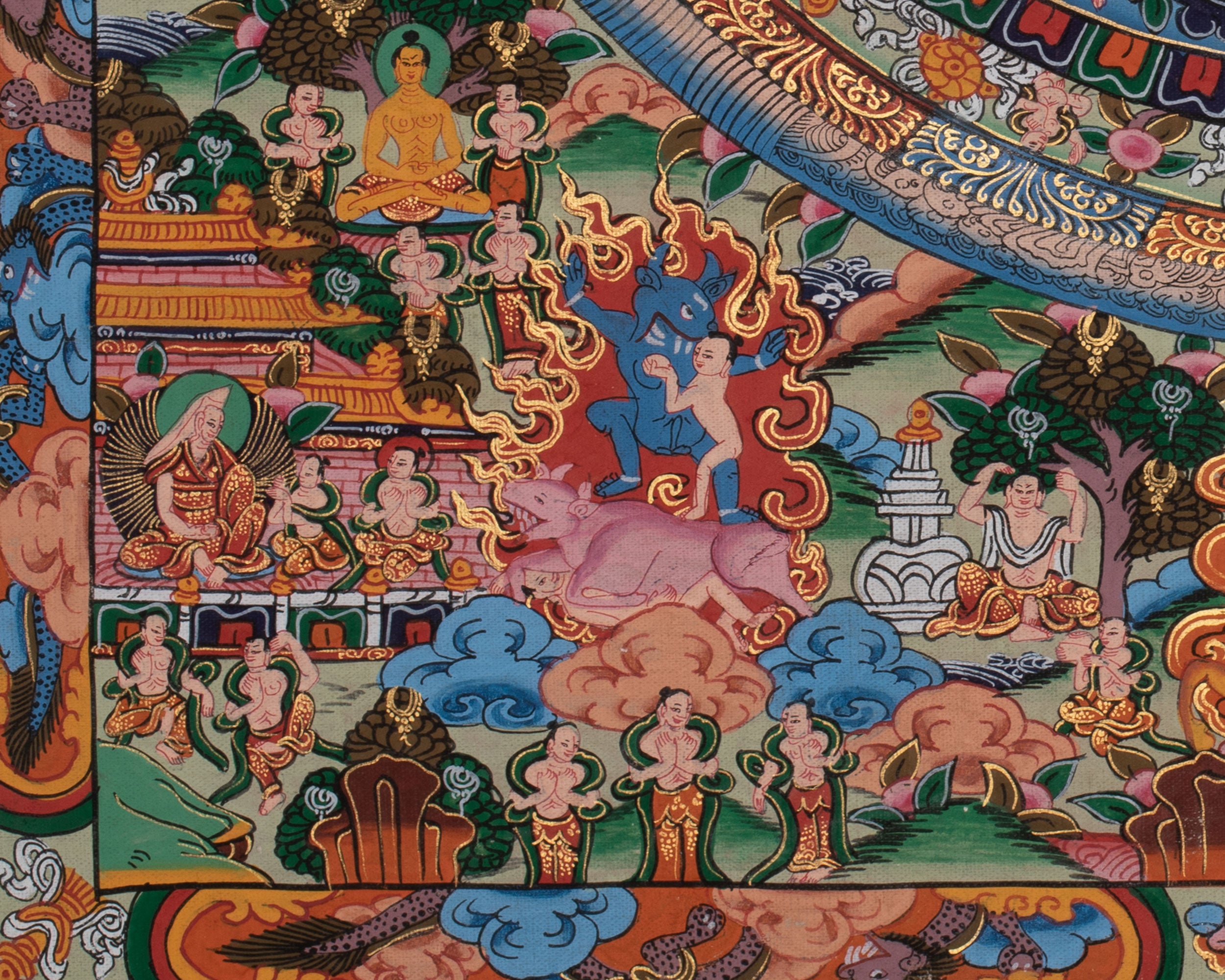 Buddha Mandala Thangka | Sacred Tibetan Mandala Art for Meditation