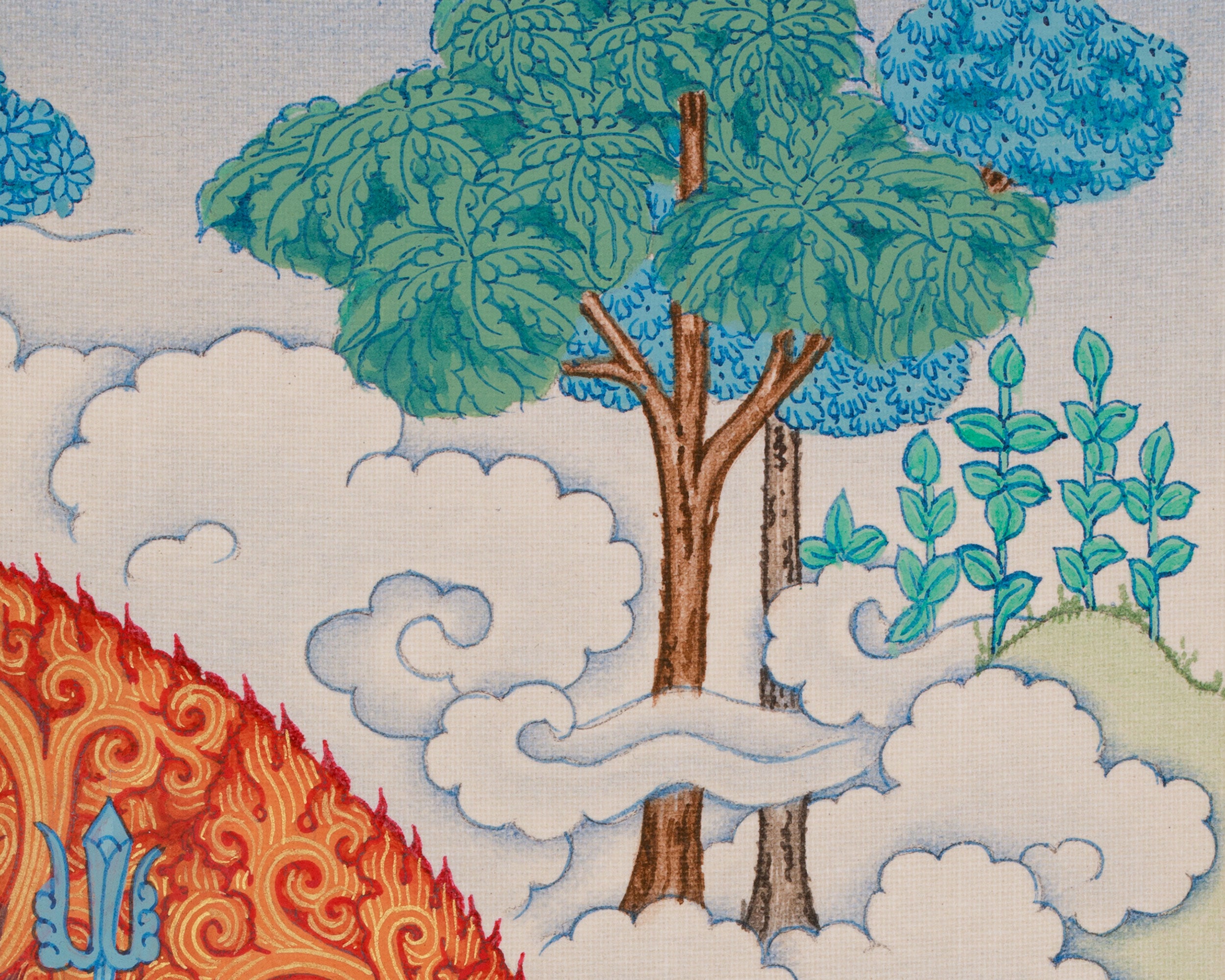 Prosperity Deity White Mahakala Thangka | The Benevolent Protector