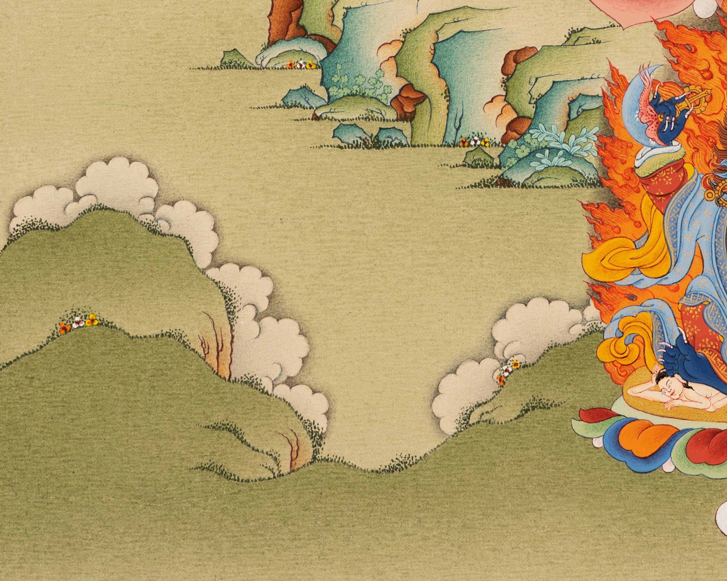 Dakini Vajravarahi Thangka Print | The Goddess of Vajra | Canvas Print for Spiritual Empowerment