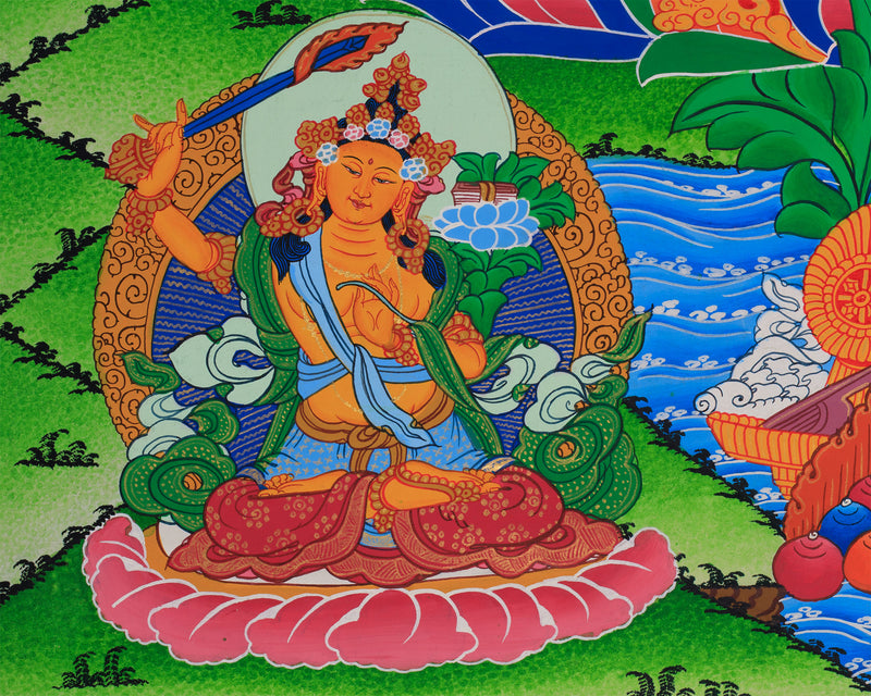 Tibetan Mother Green Tara Thangka | Bodhisattvas Deities