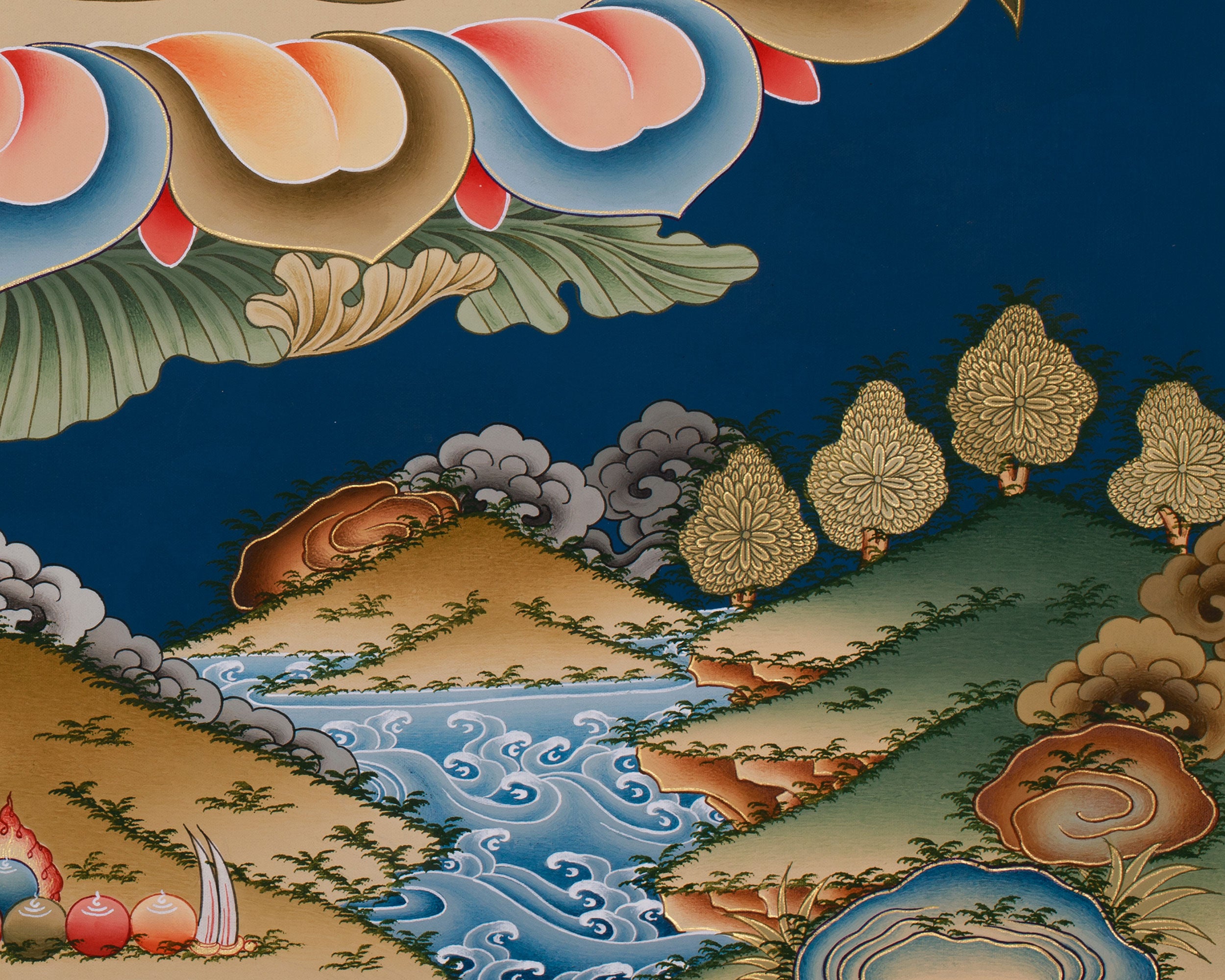 Compassionate Buddha Chenrezig (Avalokiteshvara) Thangka | Deity of Mercy, Wisdom & Enlightened Activity