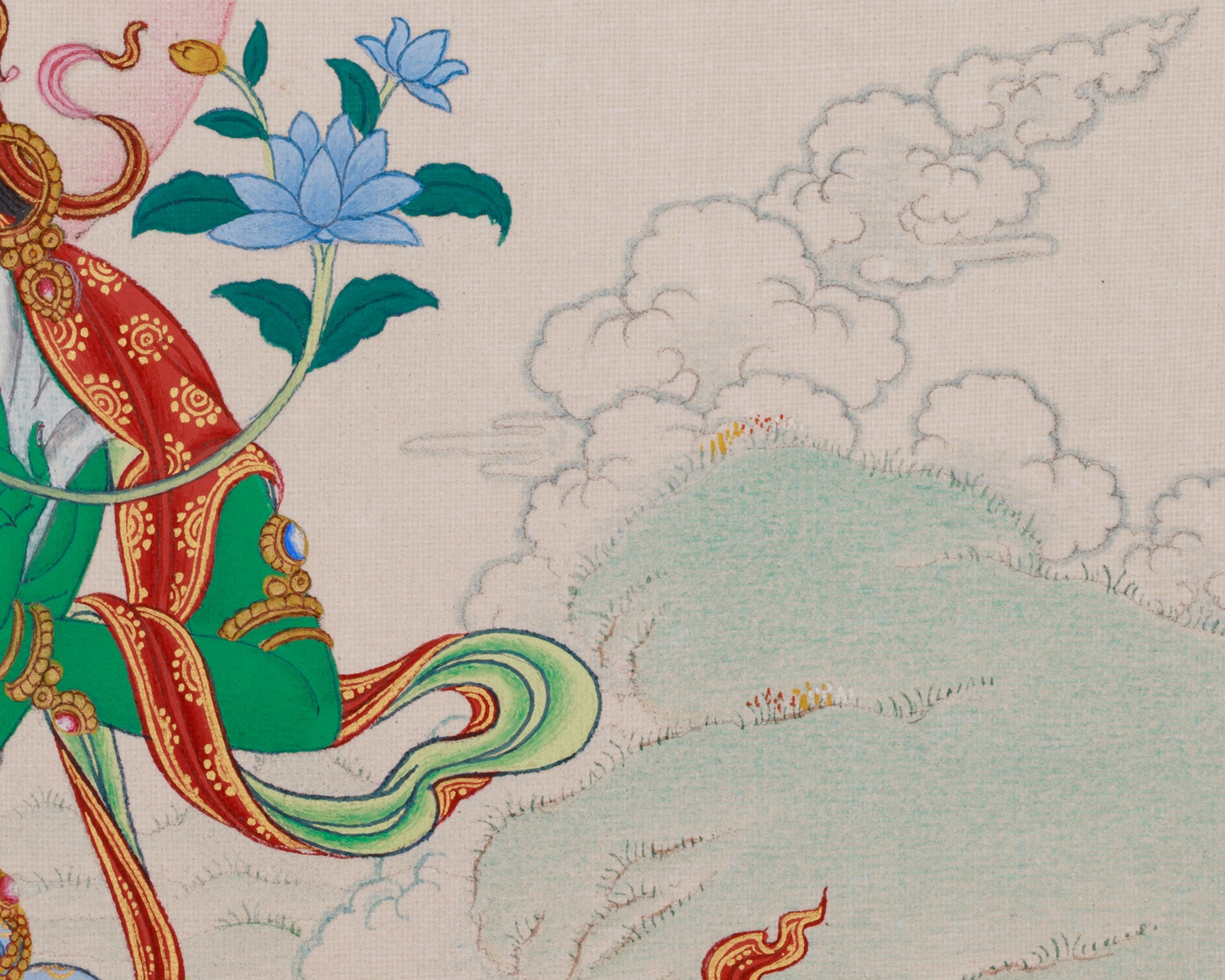 Sacred Thangka of Green Tara | The Divine Protector of Compassion