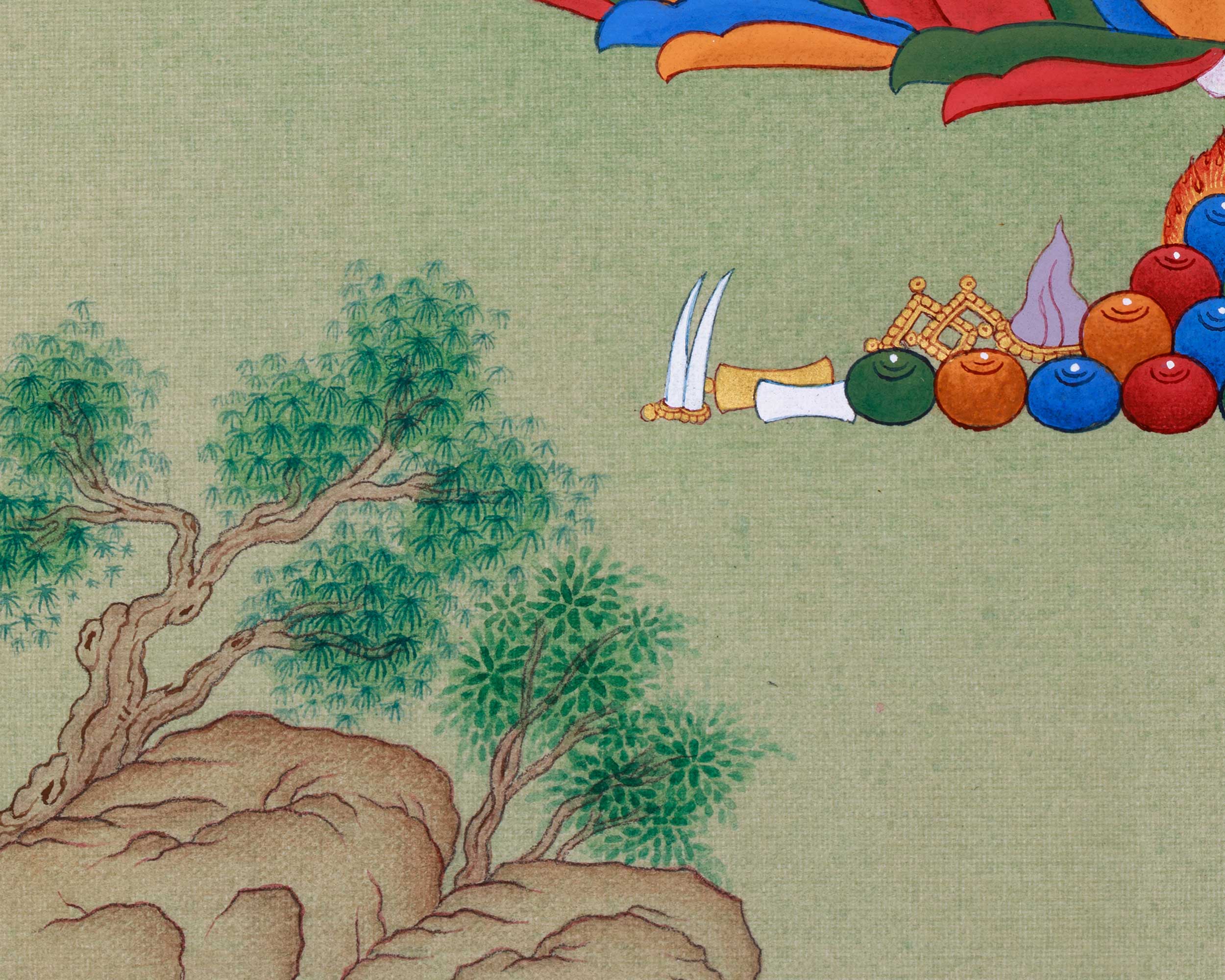 Buddha Shakyamuni Thangka, Handmade Art