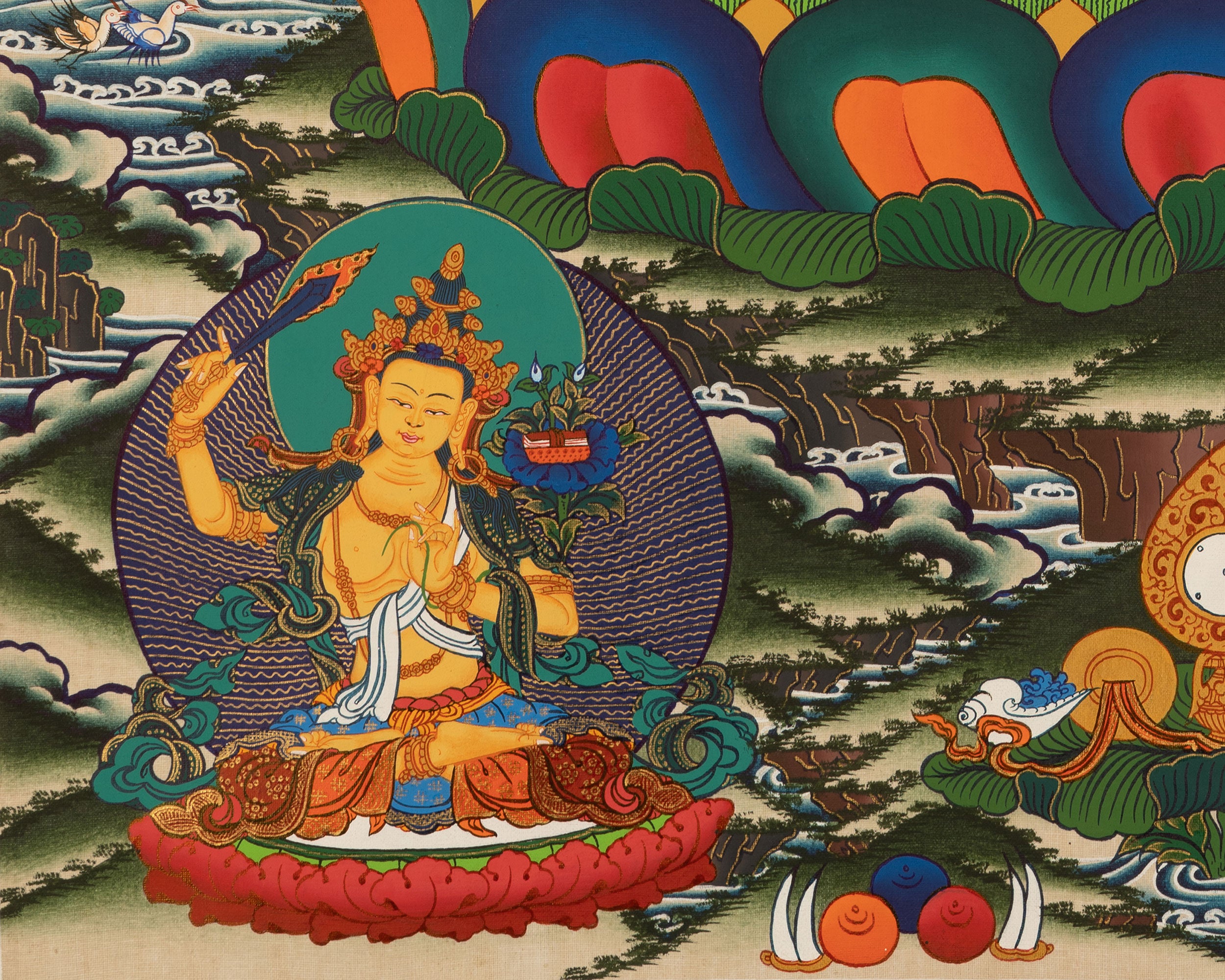 Bodhisattva Avalokitesvara Thangka | Handpainted Religious Painting