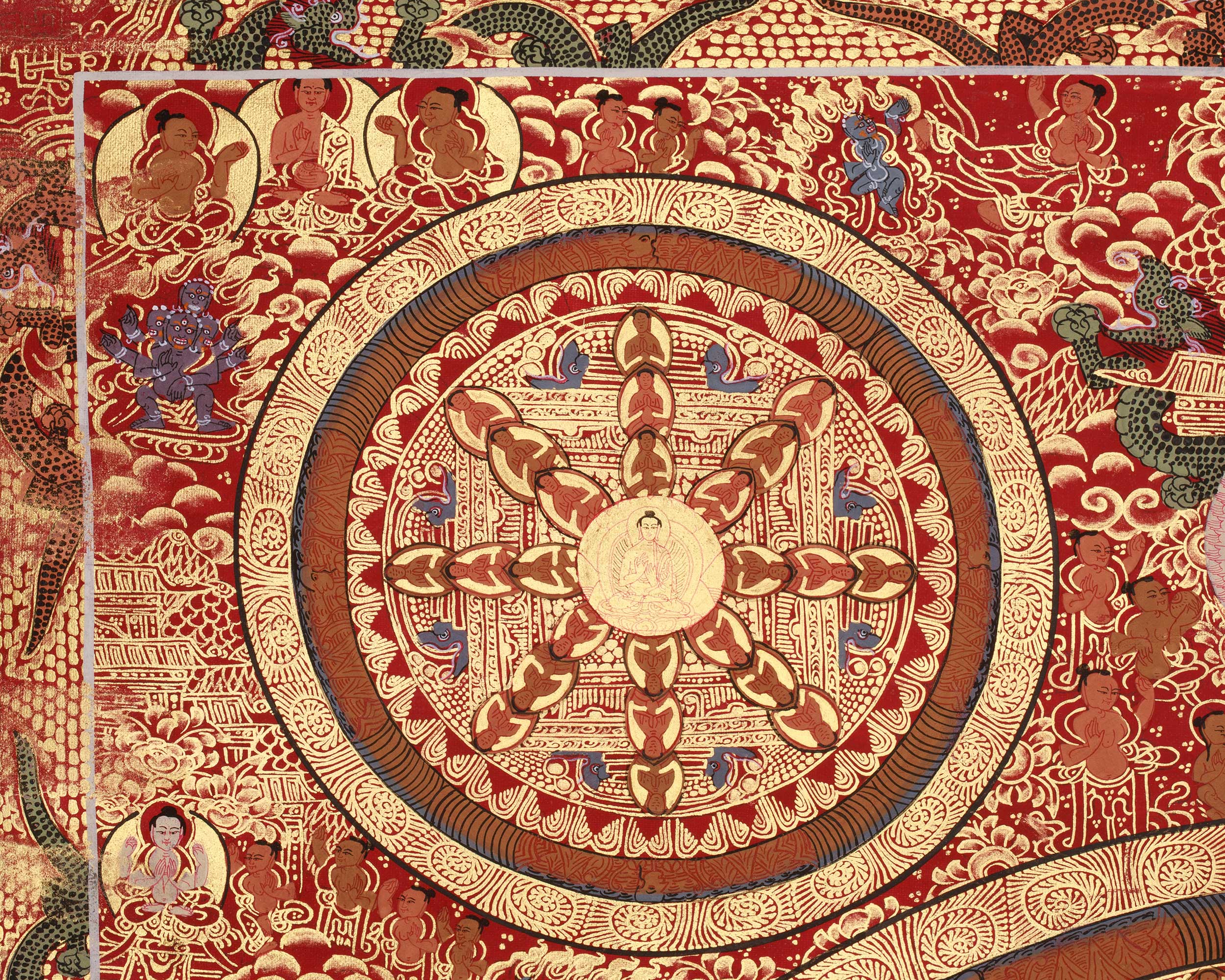 Shakyamuni Buddha Mandala Painting | A Sacred Thangka of Enlightenment and Cosmic Order