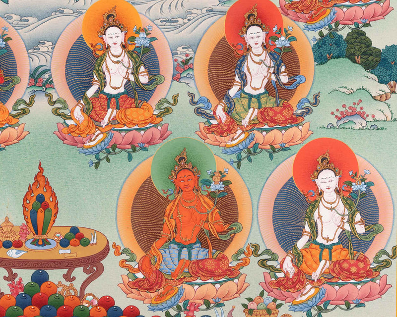 21 Tara Thangka | Deity of Compassion, Female Buddha | Awakening the Divine Feminine