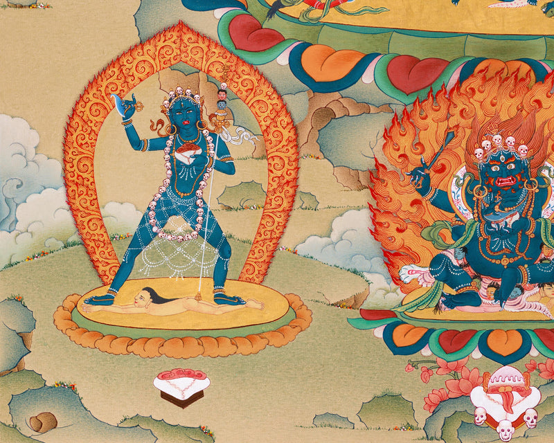 Chakrasamvara and Vajravarahi Yab Yum Thangka | Dakinis, Akshobhya, Sakya Mahakala Spiritual Artwork