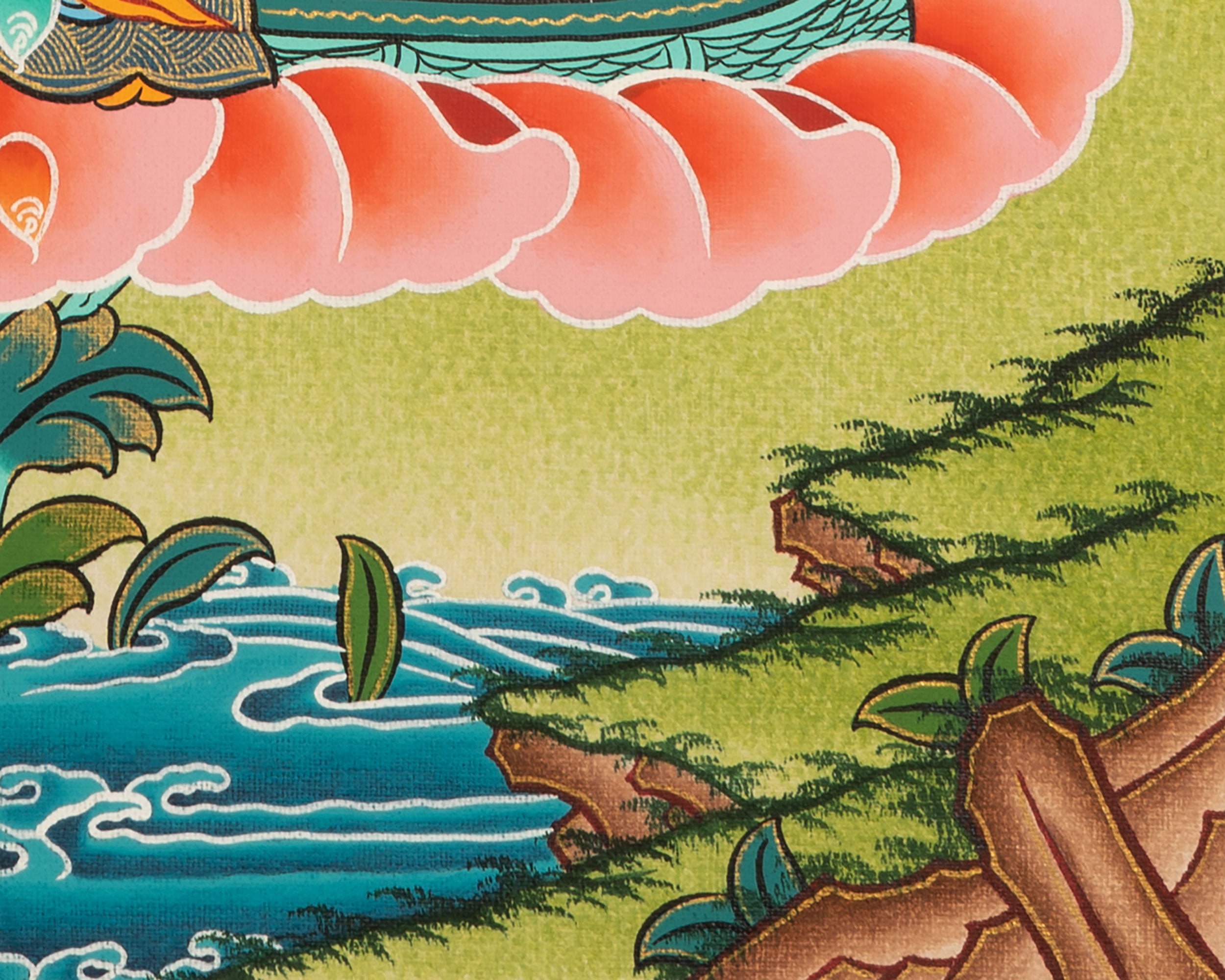 Handpainted Dzambala Kubera | Religious Thangka Art | Wall Decors