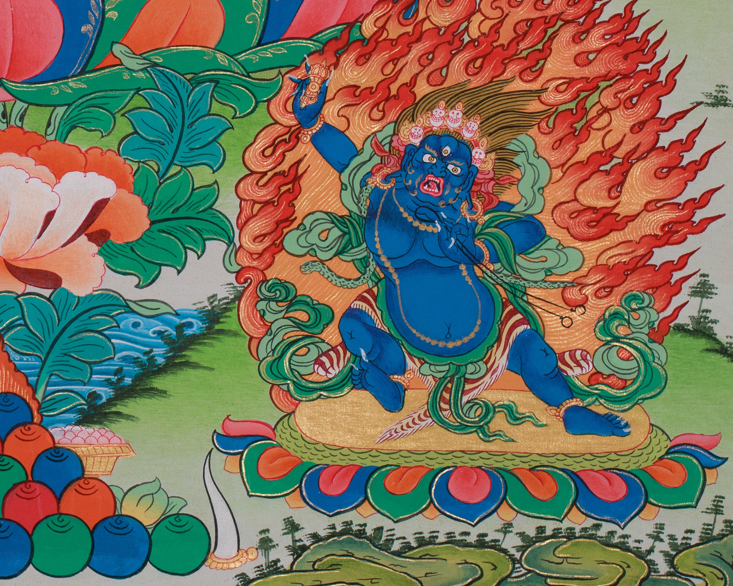 Original Thangka of Manjushree | Tibetan Buddhist Deity