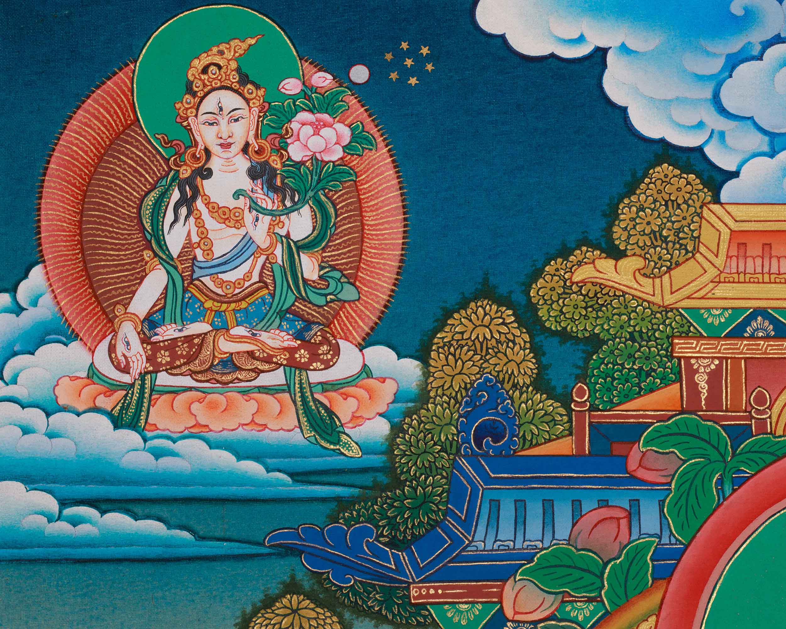Amitabha Buddha Sukhavati Thangka | Embodying Compassion and Eternal Peace