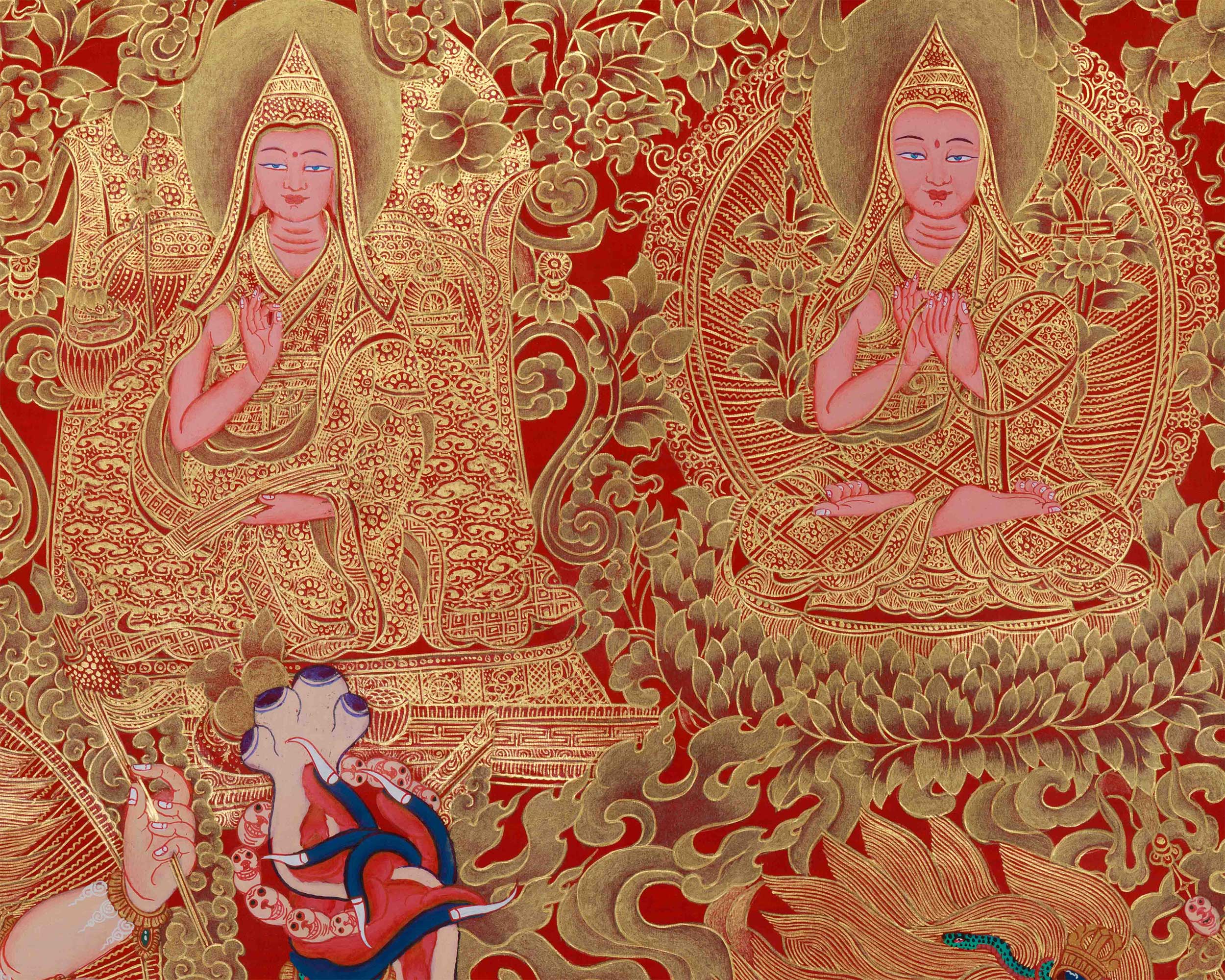 Fierce Six Armed Mahakala Print | Wrathful Protector Deity of Vajrayana Buddhism