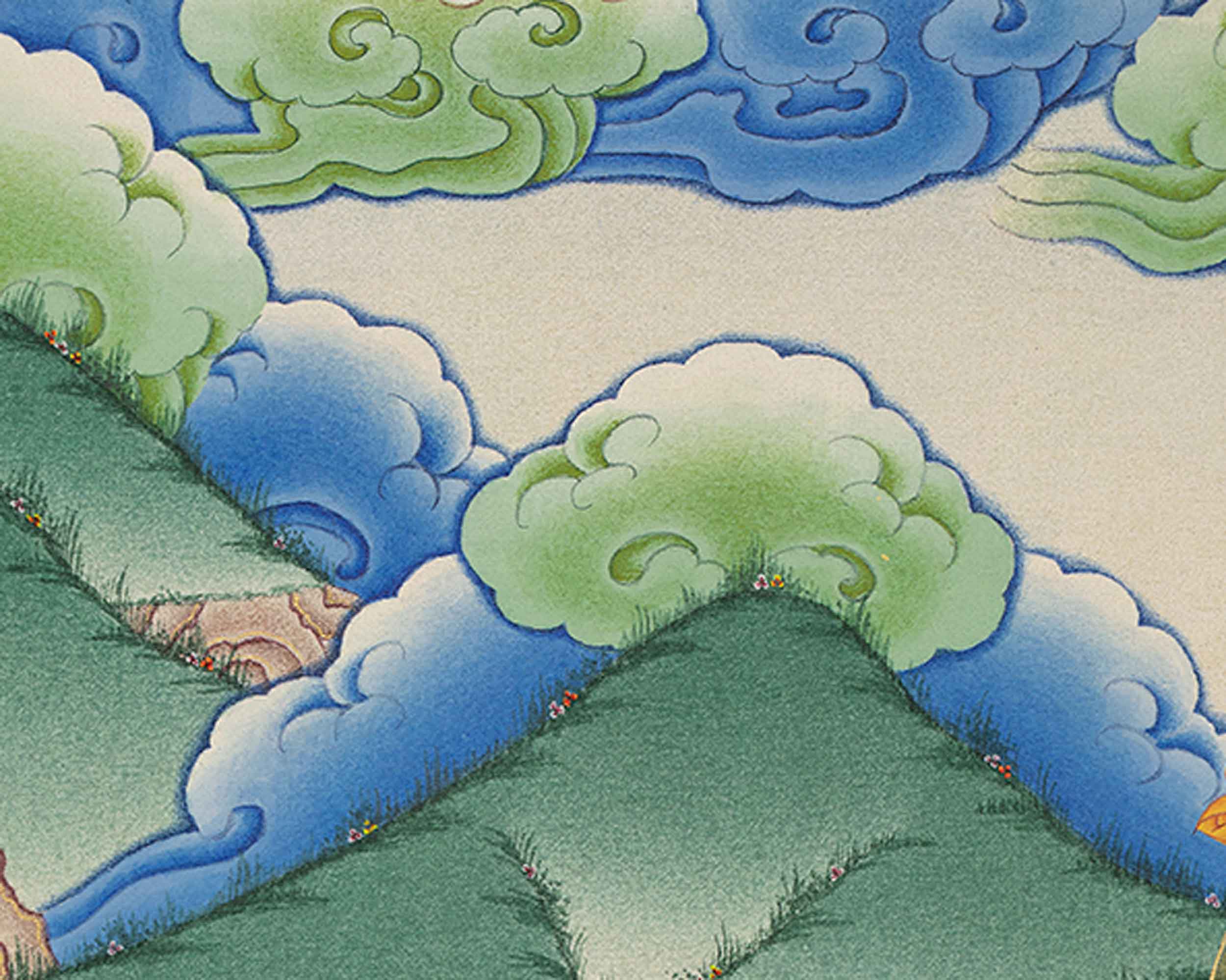 Traditional Pema Gyalpo Print | Guru Rinpoche's Manifestation Art | Buddhist Decor