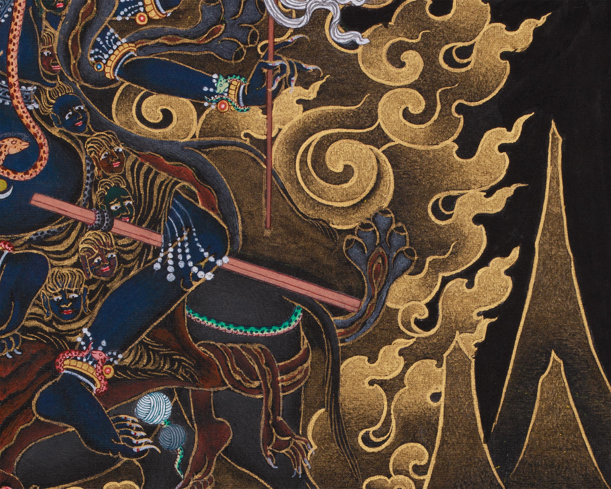 Four-Armed Palden Lhamo Thangka | Fierce Guardian in Nakthang Style