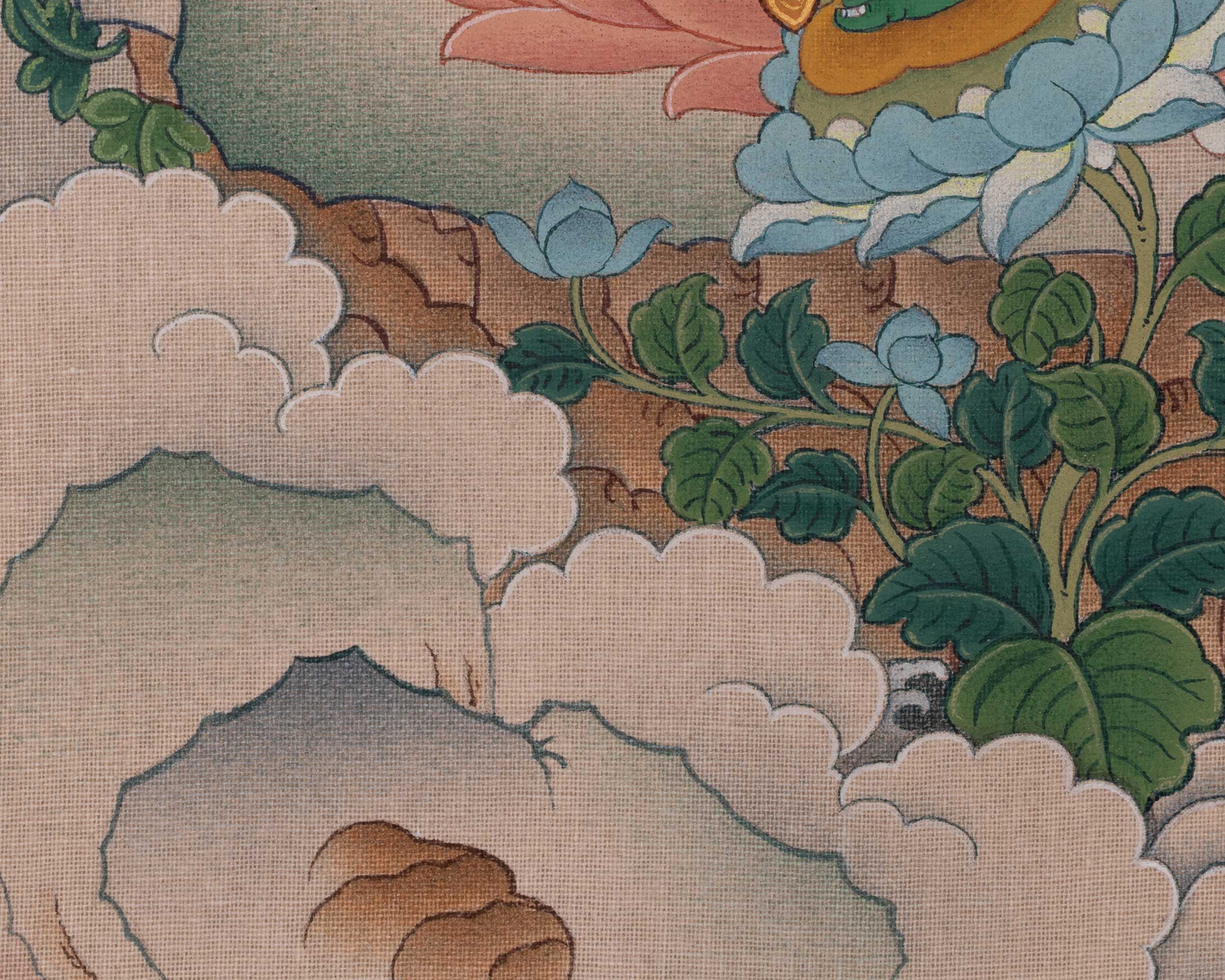 Green Tara Female Buddha Thangka | Mother of Liberation | Embodies Swift, And Active Compassion