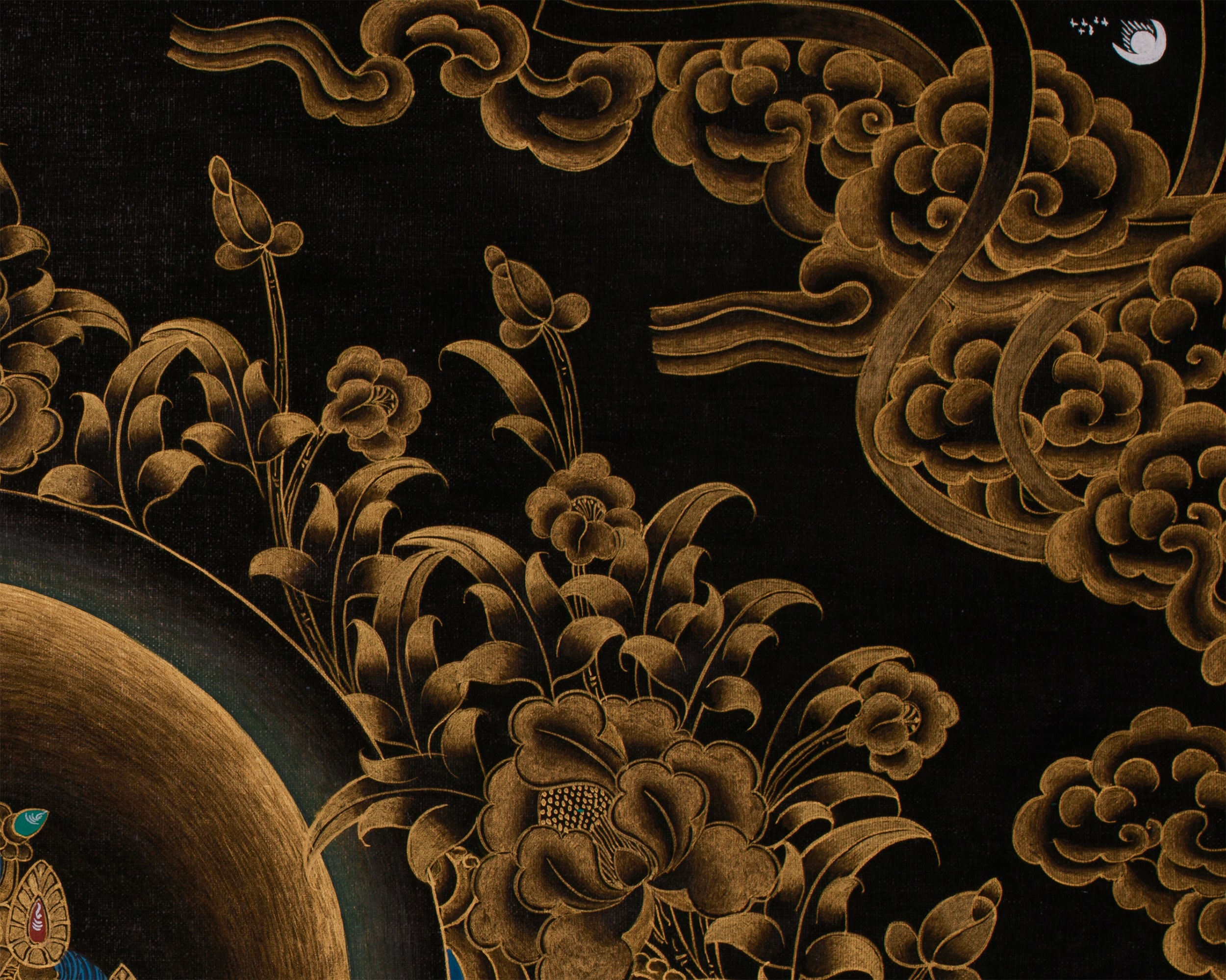 Large 30 Inches Chenrezig in Gold | Four-Armed Bodhisattva of Infinite Compassion