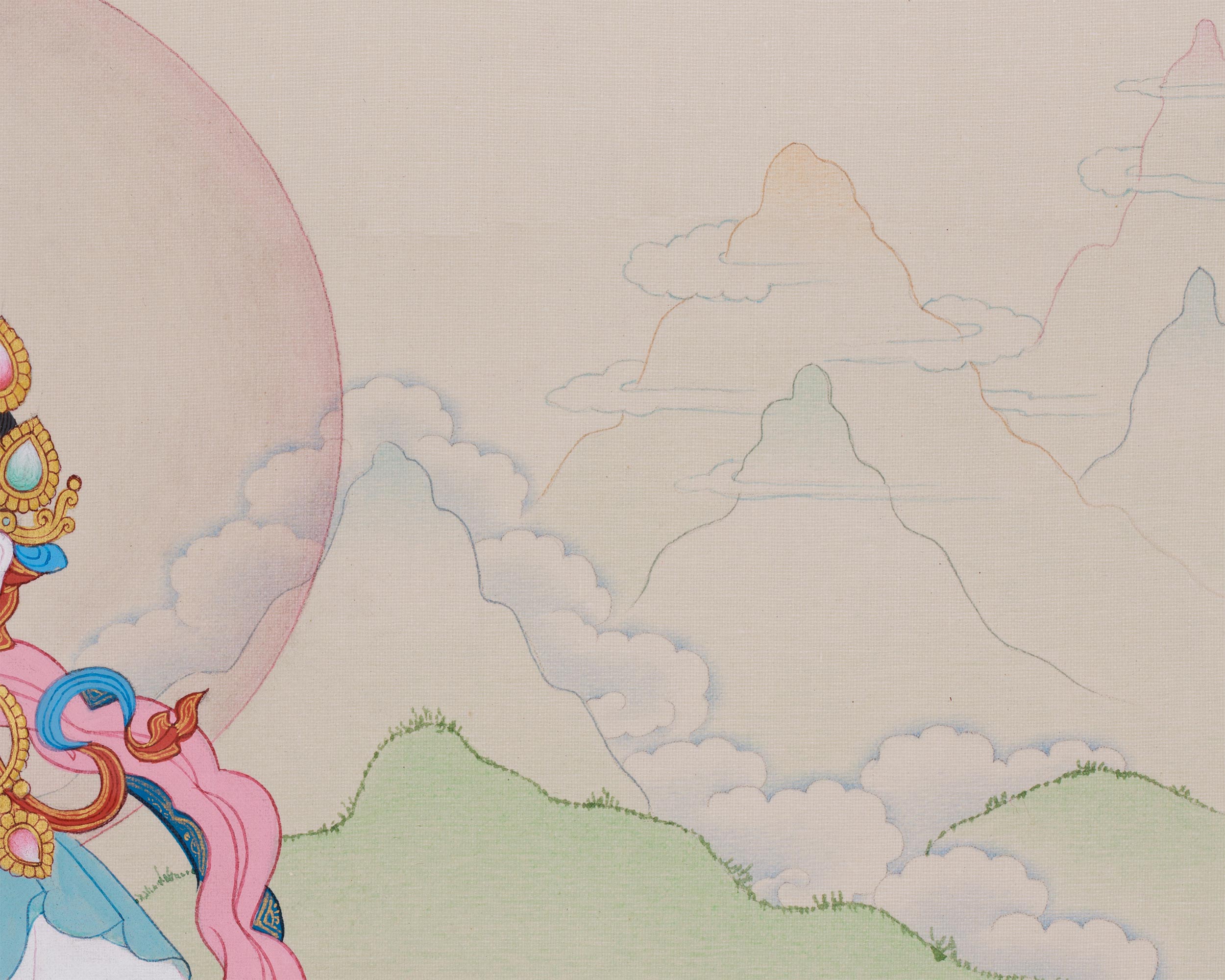 Traditional Dorje Sempa Painting | The Vajrasattva Deity of Purity and Transformation