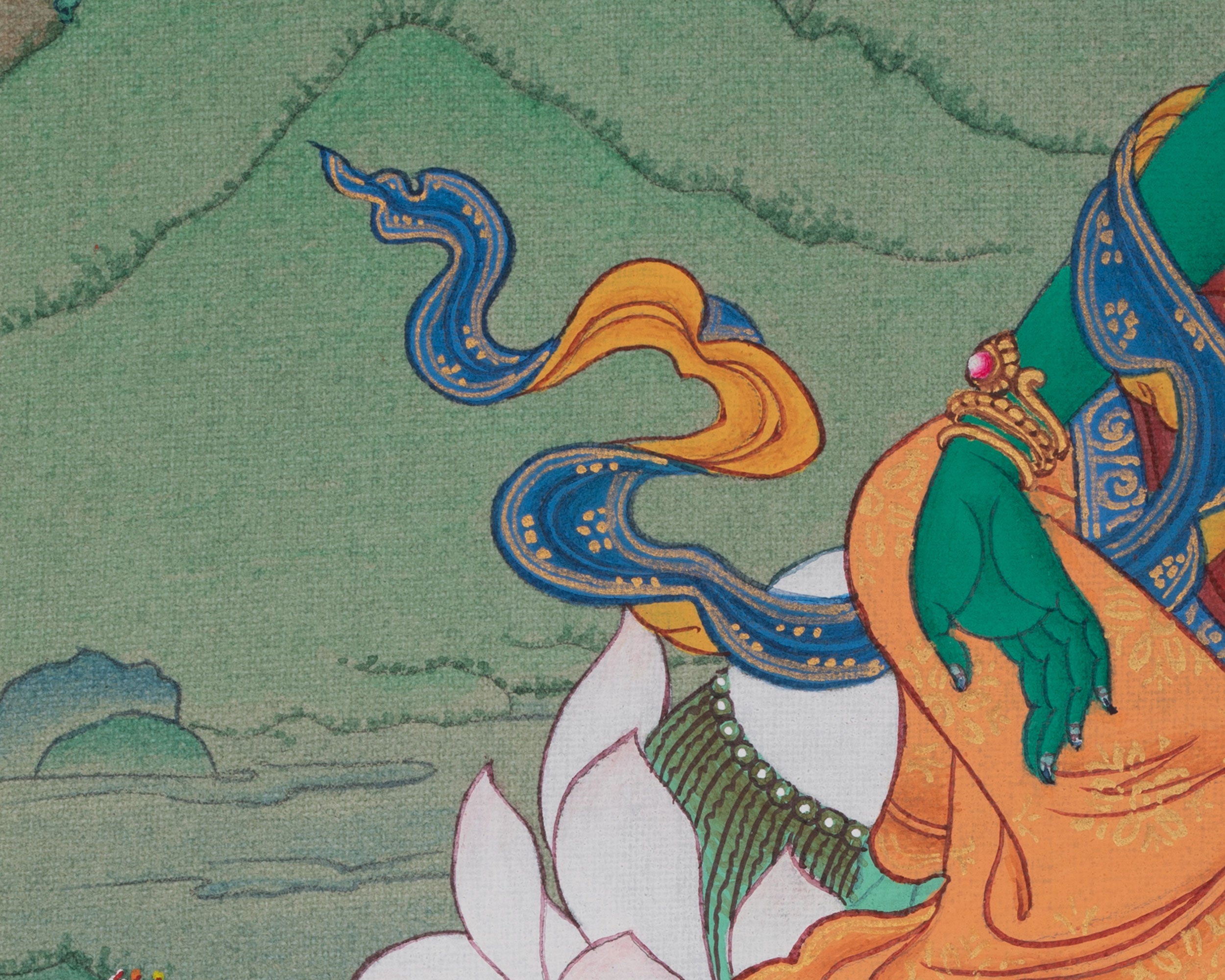 Swift Compassion Deity Green Tara Thangka | Tibetan Buddhist Artwork | Shyama Tara