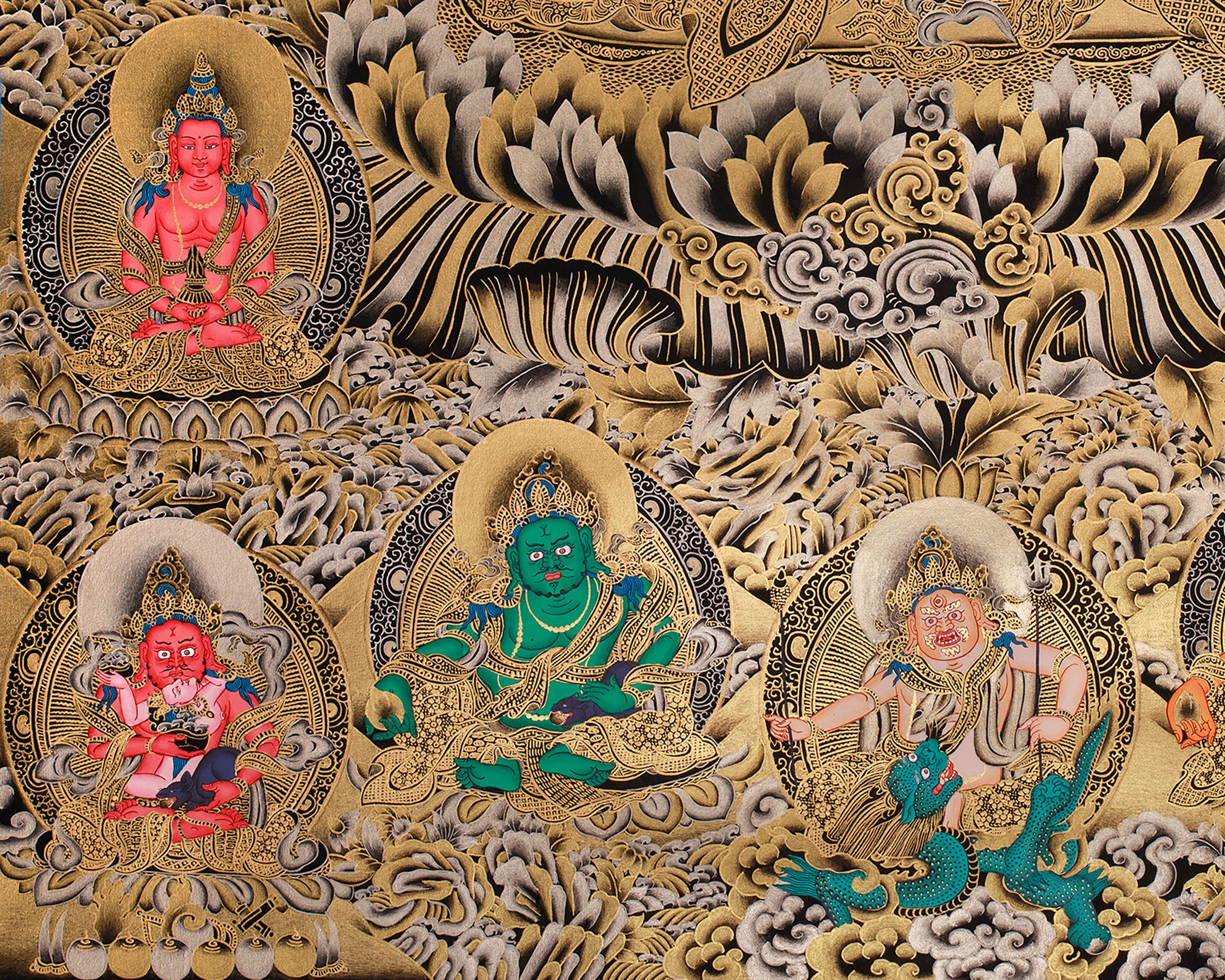 Regal 24K Gold Thangka of White Tara | Ethereal Presence of Goddess Dolma