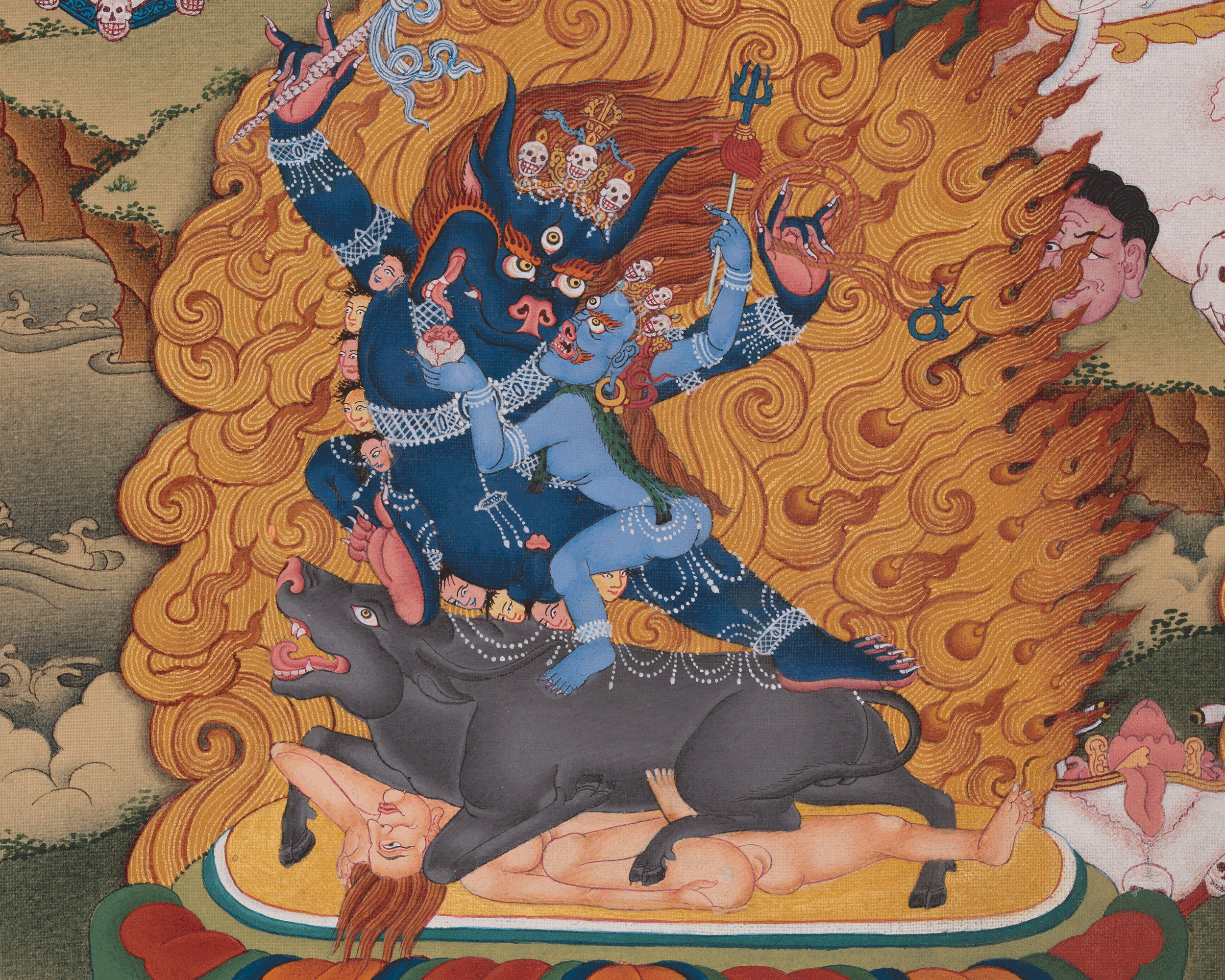 Wrathful Deity Yamantaka Thangka | Fearless Wisdom and Protection