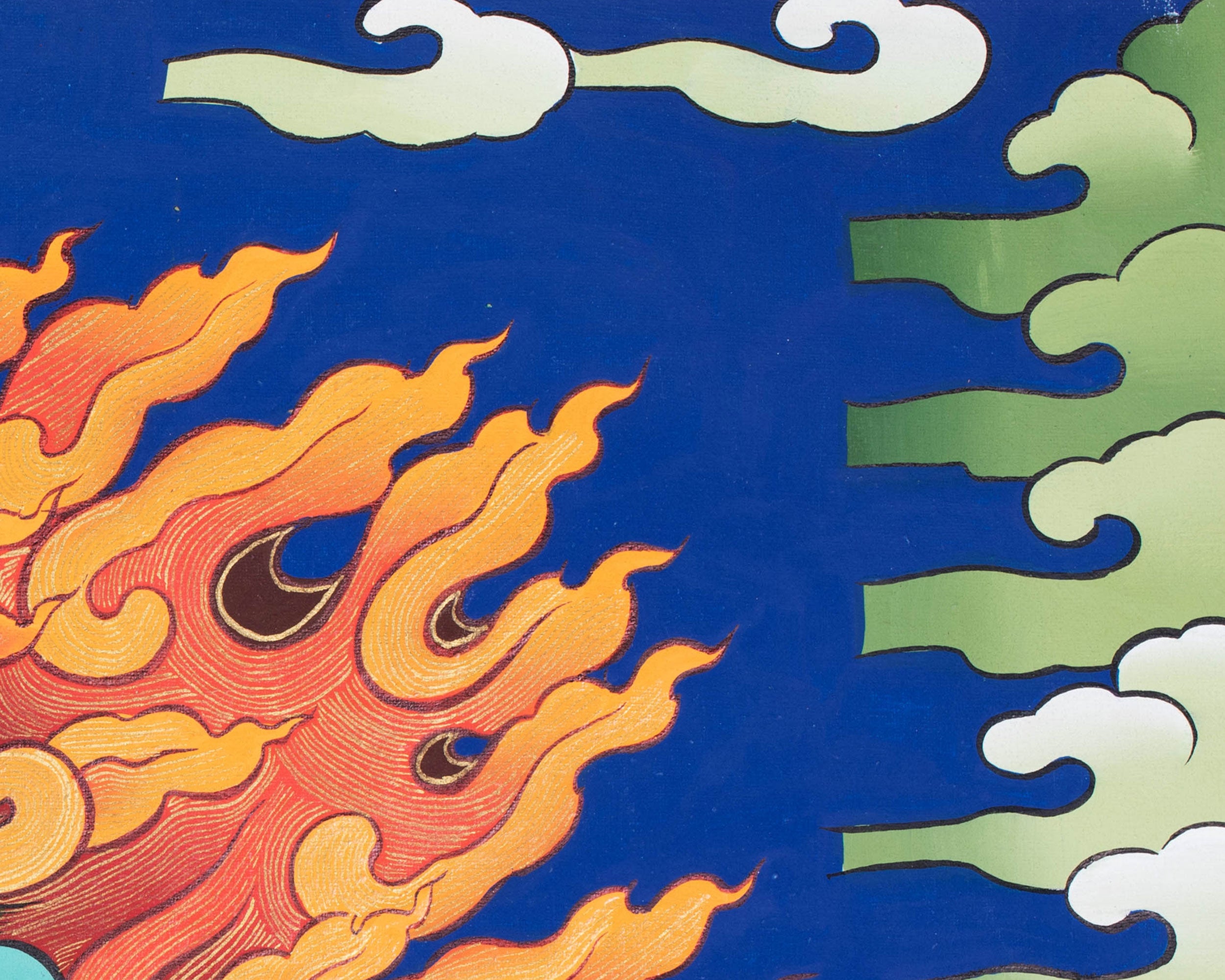 Tibtetan Wrathful Deity | Vajrapani Thangka for Protection and Transformation