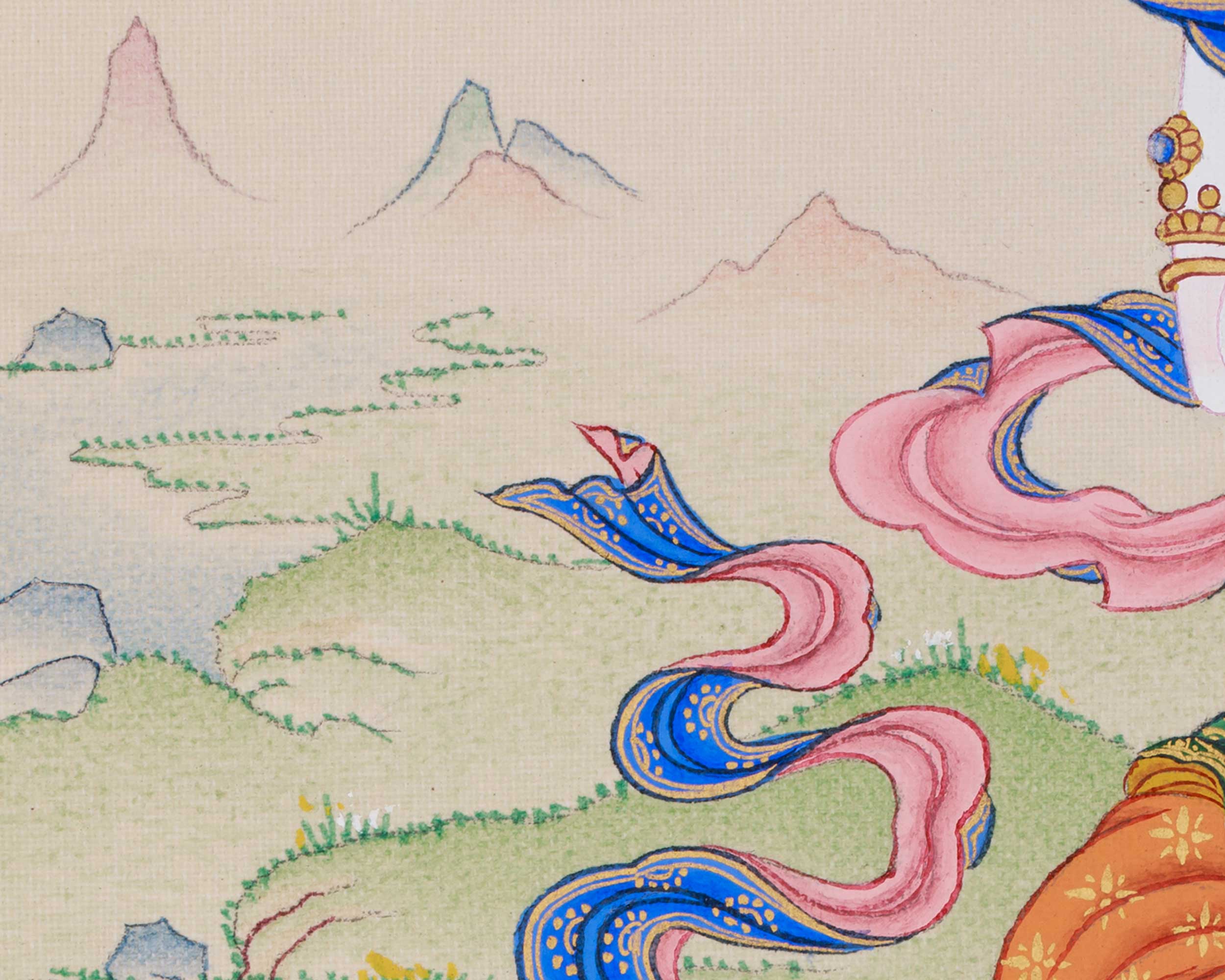 Sacred Tibetan Thangka of Vajrasattva | Symbol of Purity and Inner Cleansing