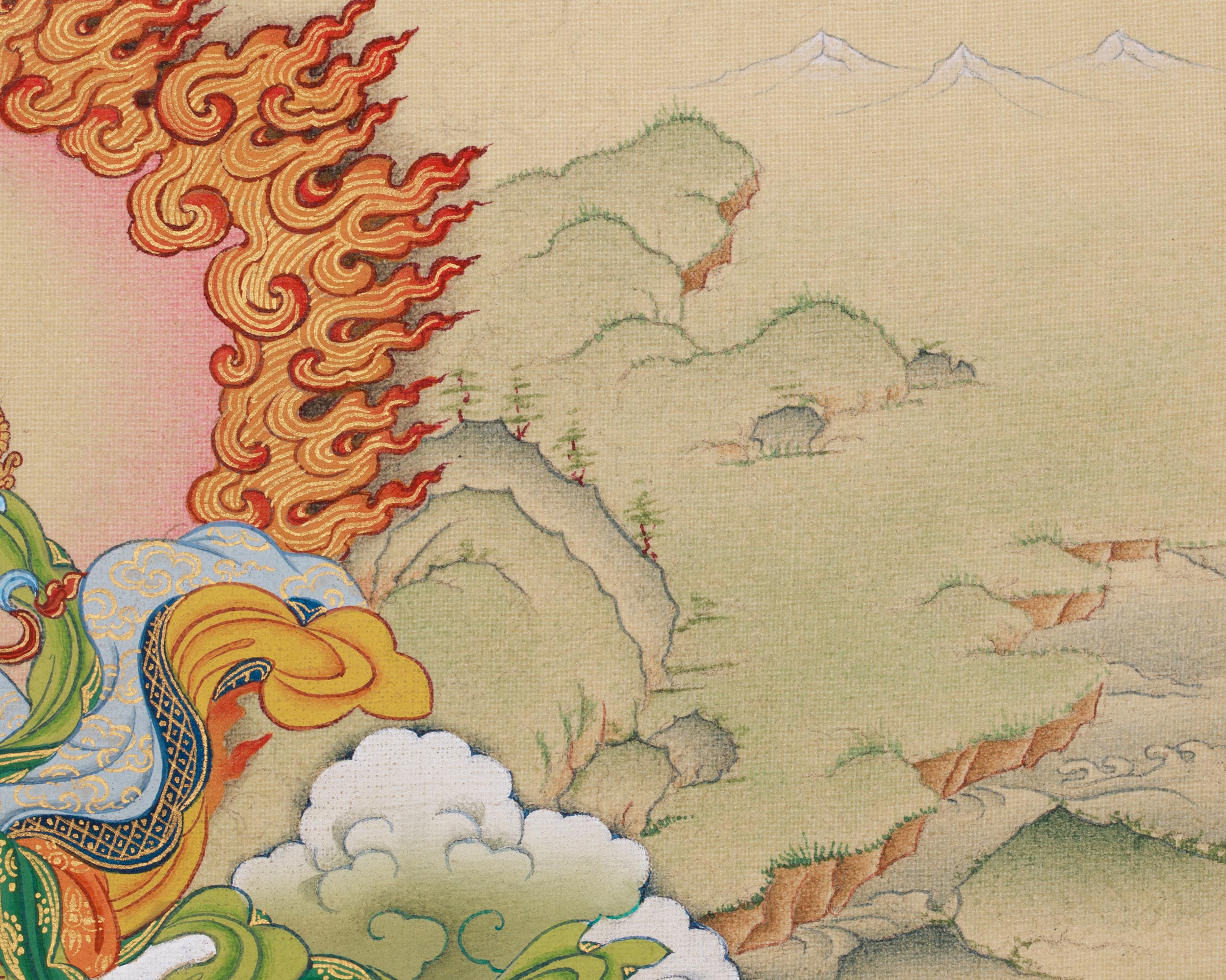 Achi Chokyi Drolma with Jigten Sumgon Thangka | The Protector and Spiritual Guide