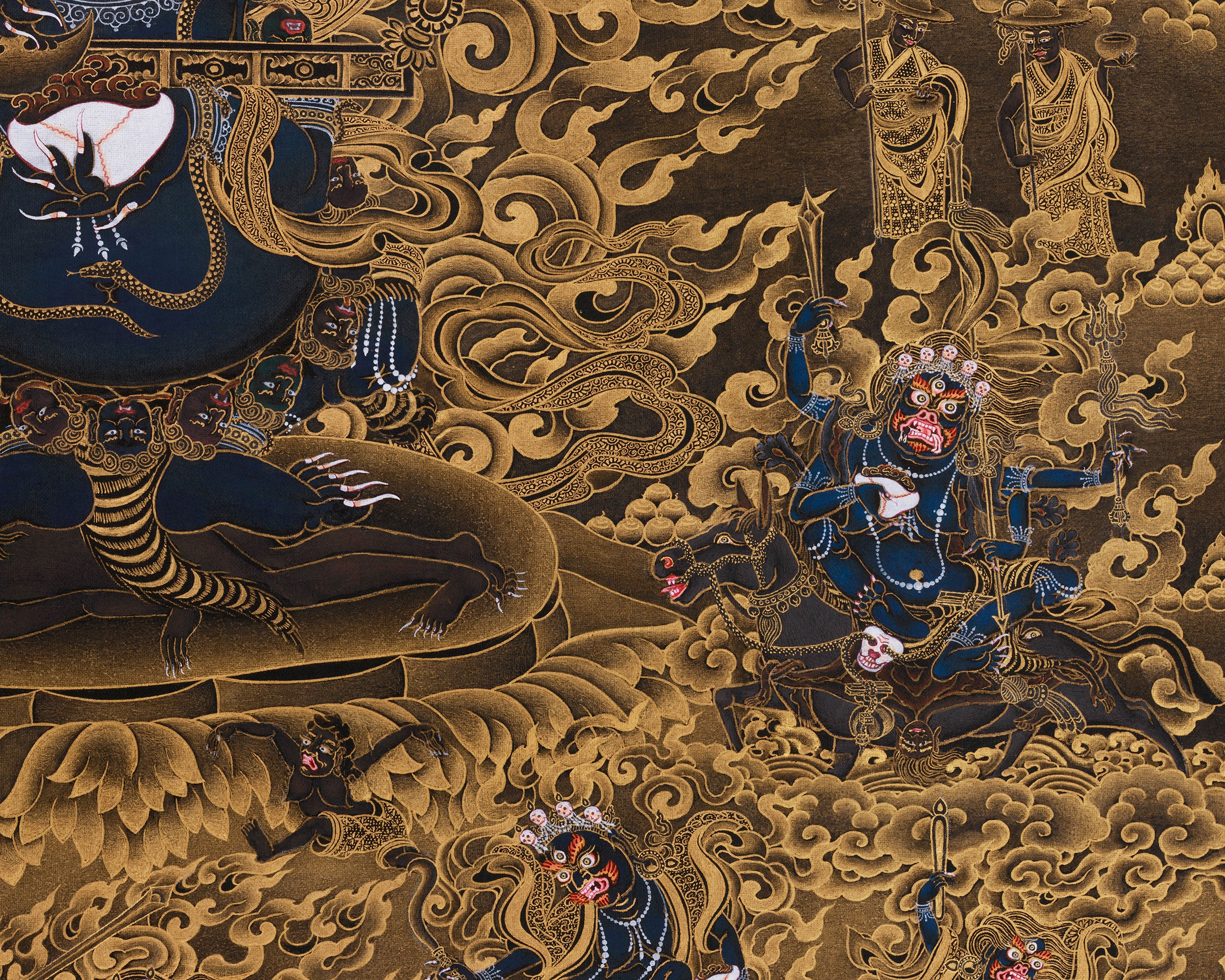 Wrathful Sakya Mahakala Thangka | Dharmapala of Sakya Tradition