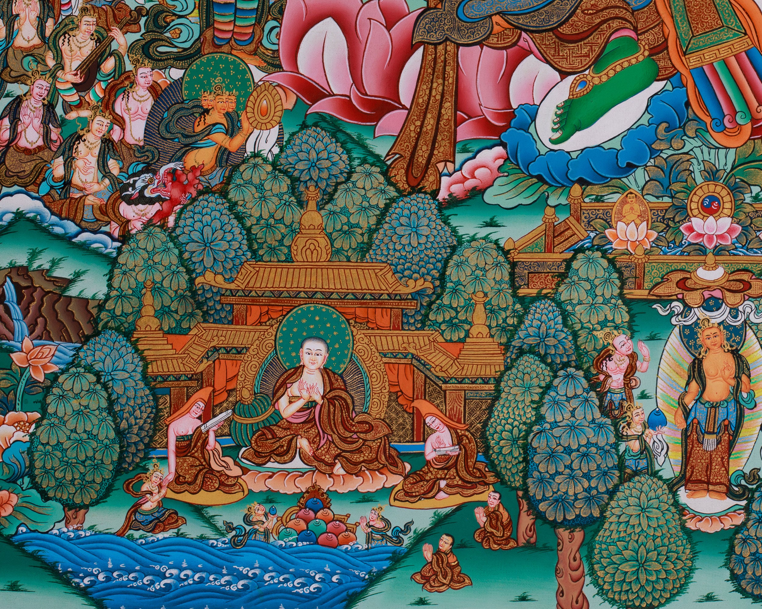 Turquoise Pure Land of Green Tara | Divine Realm of the Swift-Acting Bodhisattva of Compassion & Protection