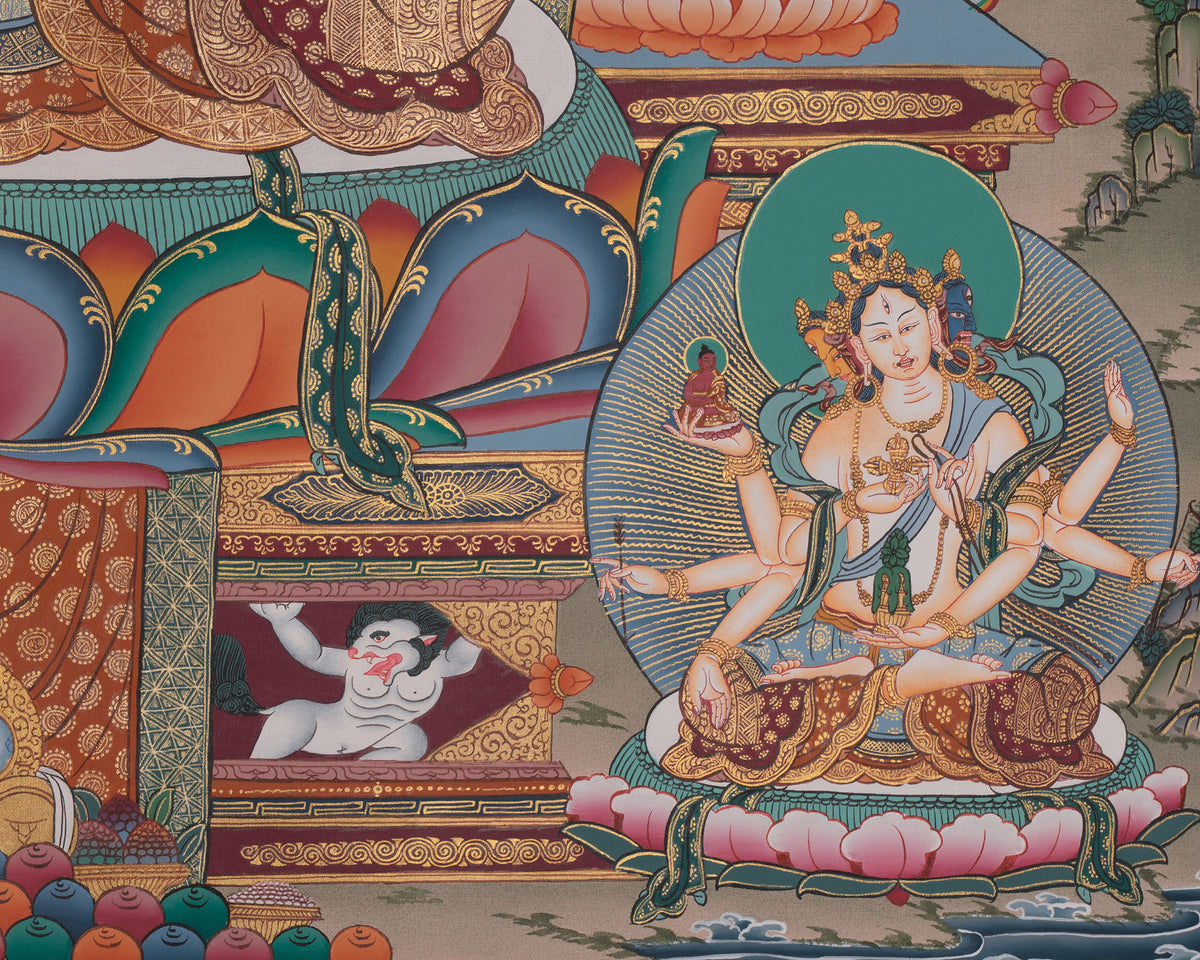 White Tara Buddhist Painting | Sacred Art of Compassion and Longevity