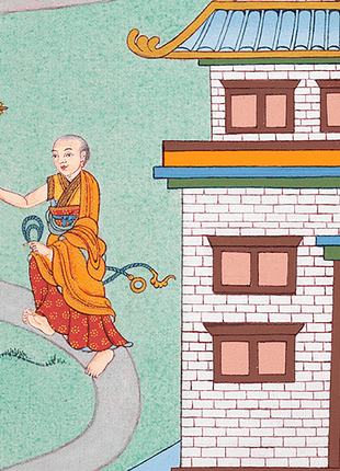 Hand-painted Samatha Meditation Thangka | The Path to Inner Calm and Concentration | Traditional Tibetan Thangka Painting