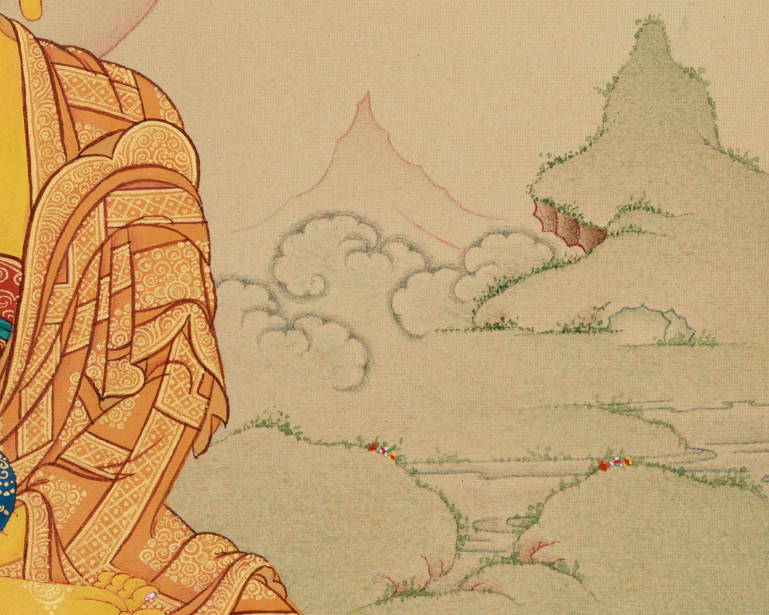 33cm Dharma Teacher Thangka of Shakyamuni | Enlightened Buddha of Wisdom