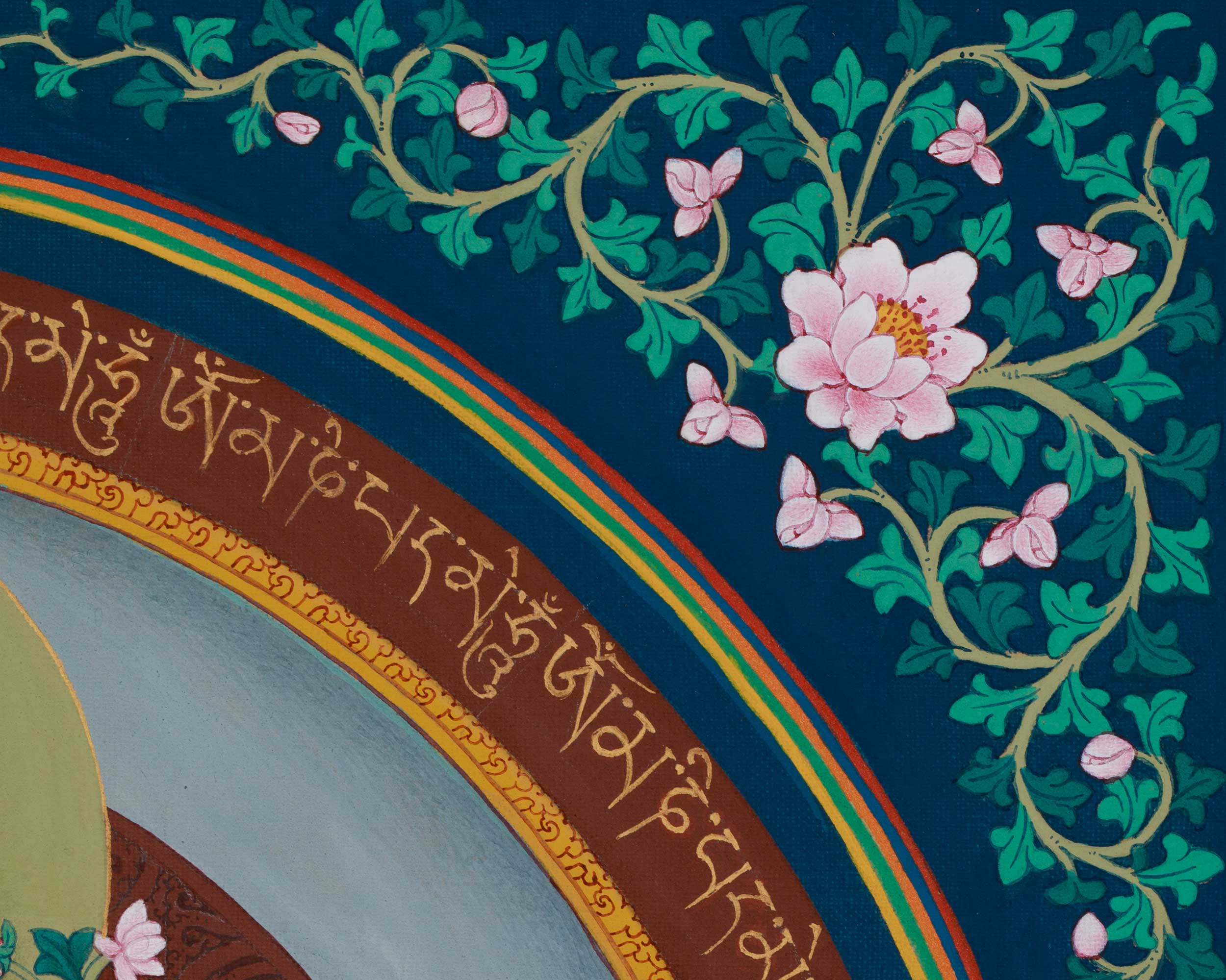 Four-Armed Avalokiteshvara Mandala Thangka | The Bodhisattva of Compassion and Mercy in Divine Art