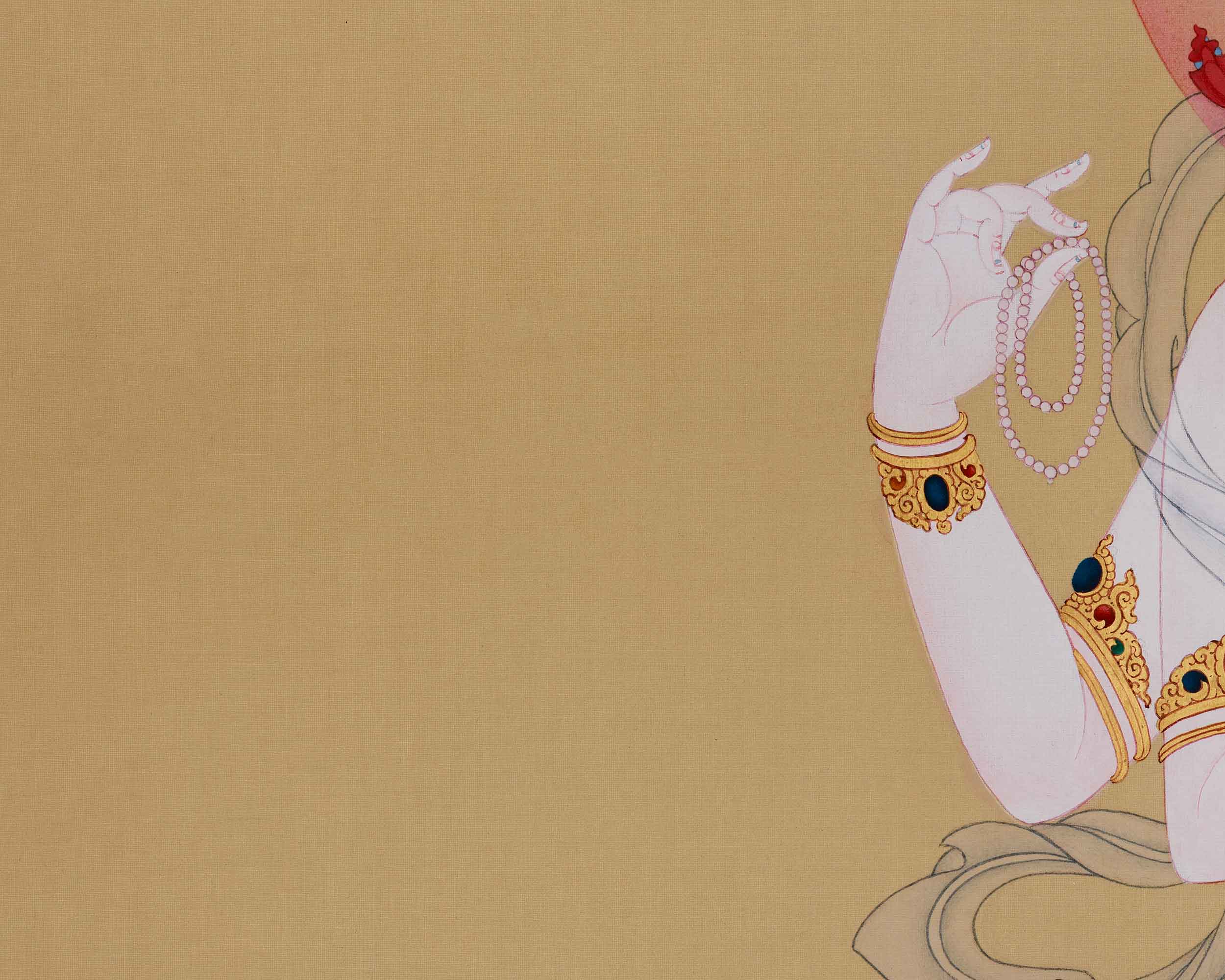 Chenrezig Buddhist Thangka Print | Bodhisattva Deity | Compassion Buddha