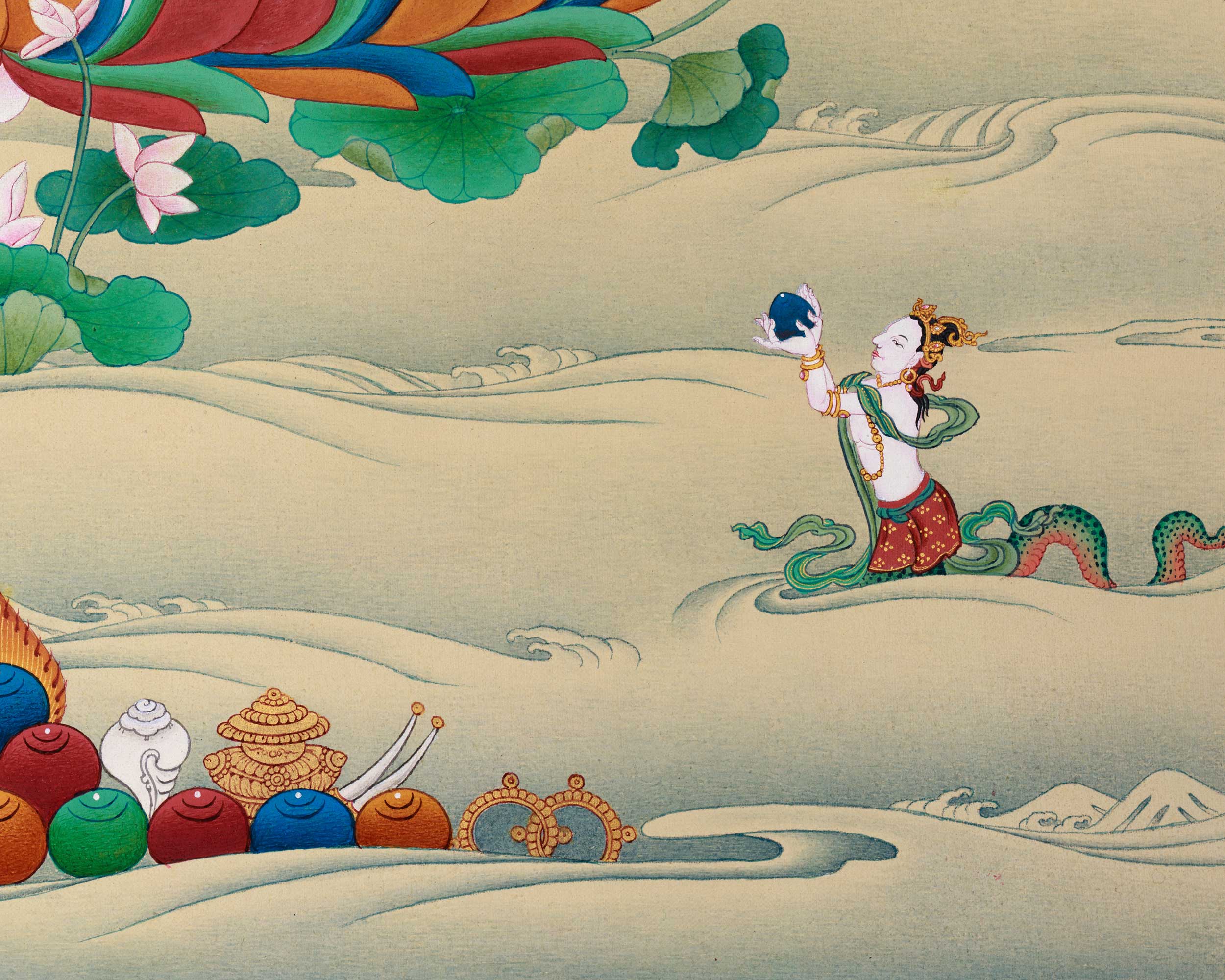 Bodhisattva Chenrezig Thangka | Art Of Compassion | Tibetan Buddhist Decoration