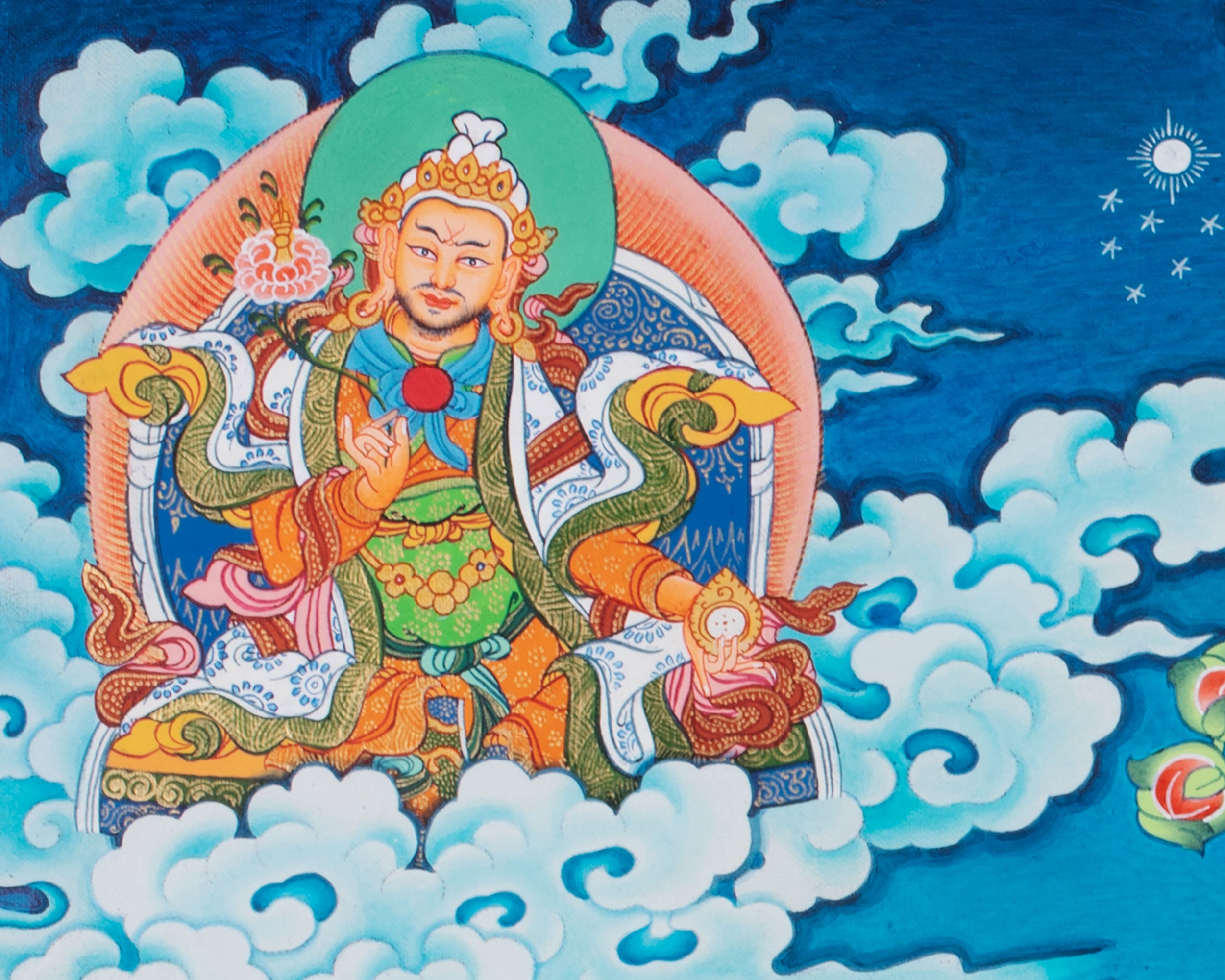 Exquisite Yidam Kalachakra Thangka | Spiritual Awakening with Consort Vishvamata