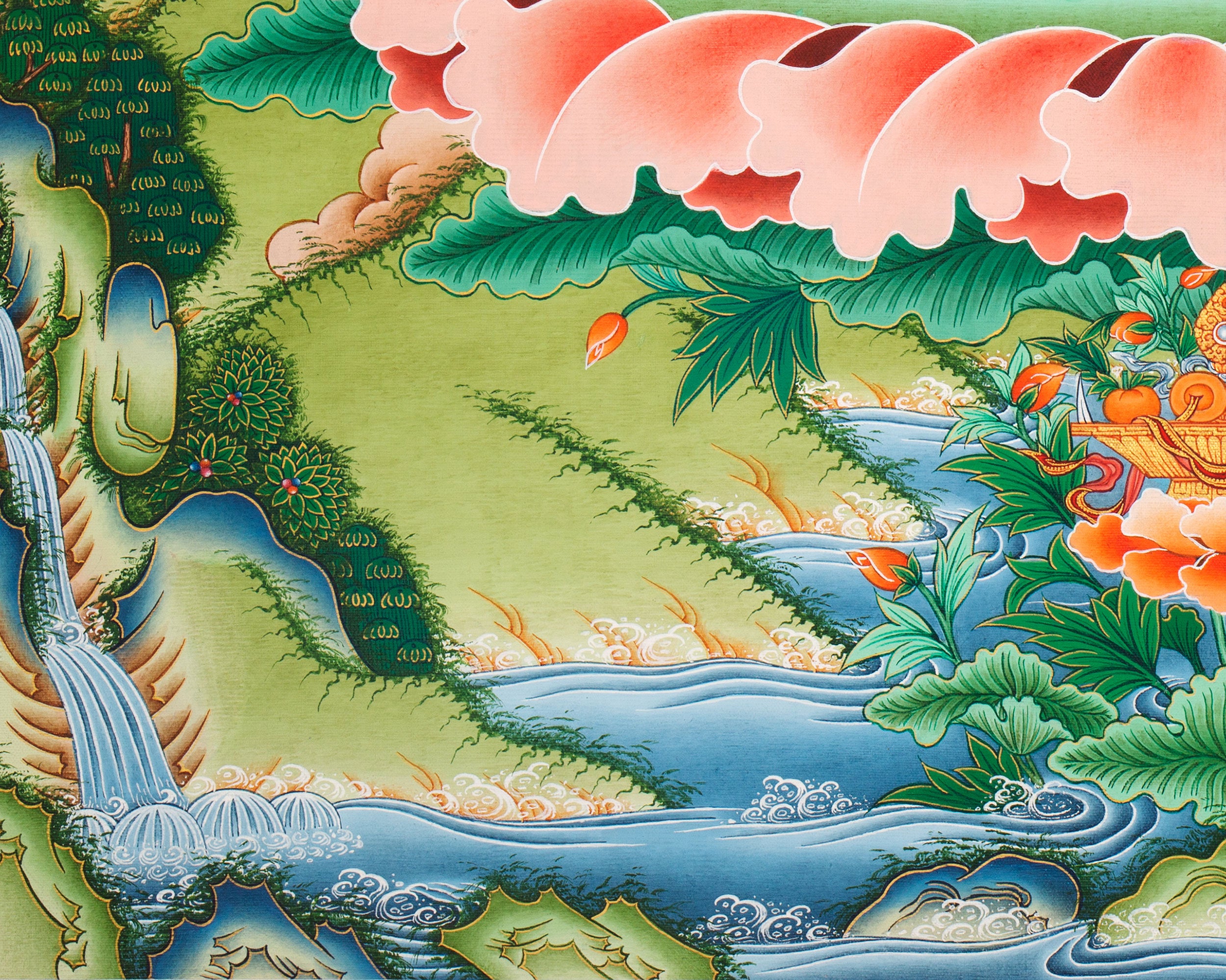 Buddhist Deity Manjushri Thangka | Sacred Buddhist Art of Wisdom and Compassion