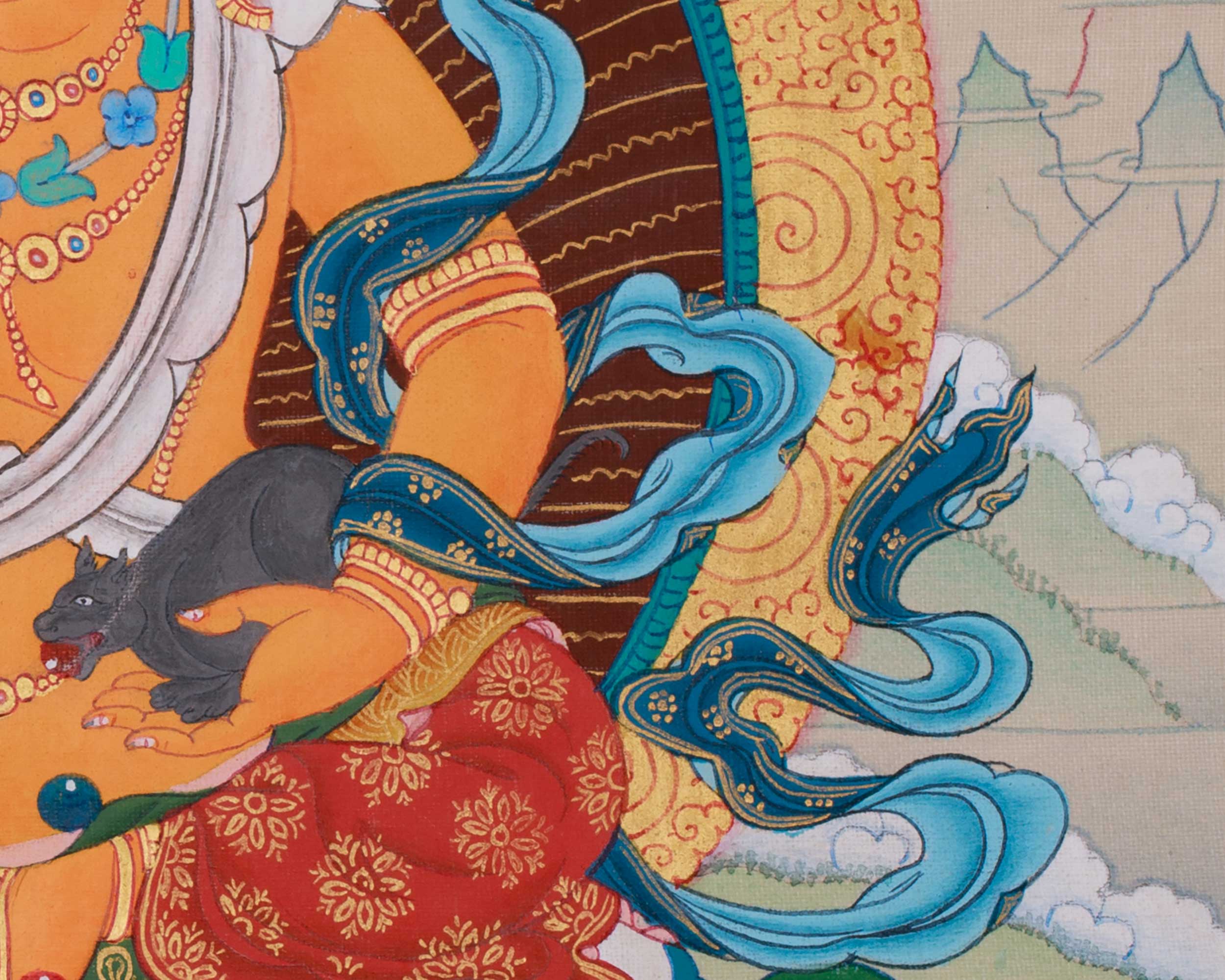 Traditional Yellow Dzambhala | The Wealth Buddha of Protection and Generosity