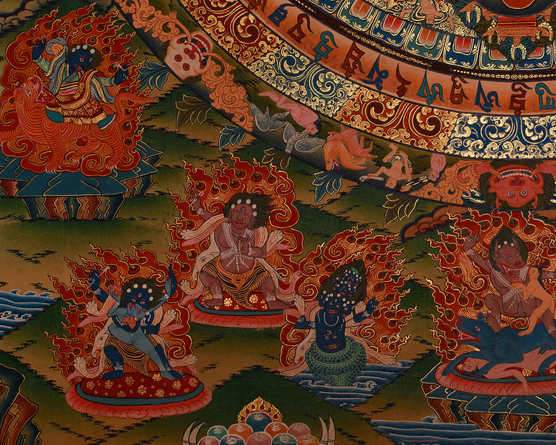 1000 Armed Chenrezig Mandala Thangka | Compassionate Protector and Divine Blessings