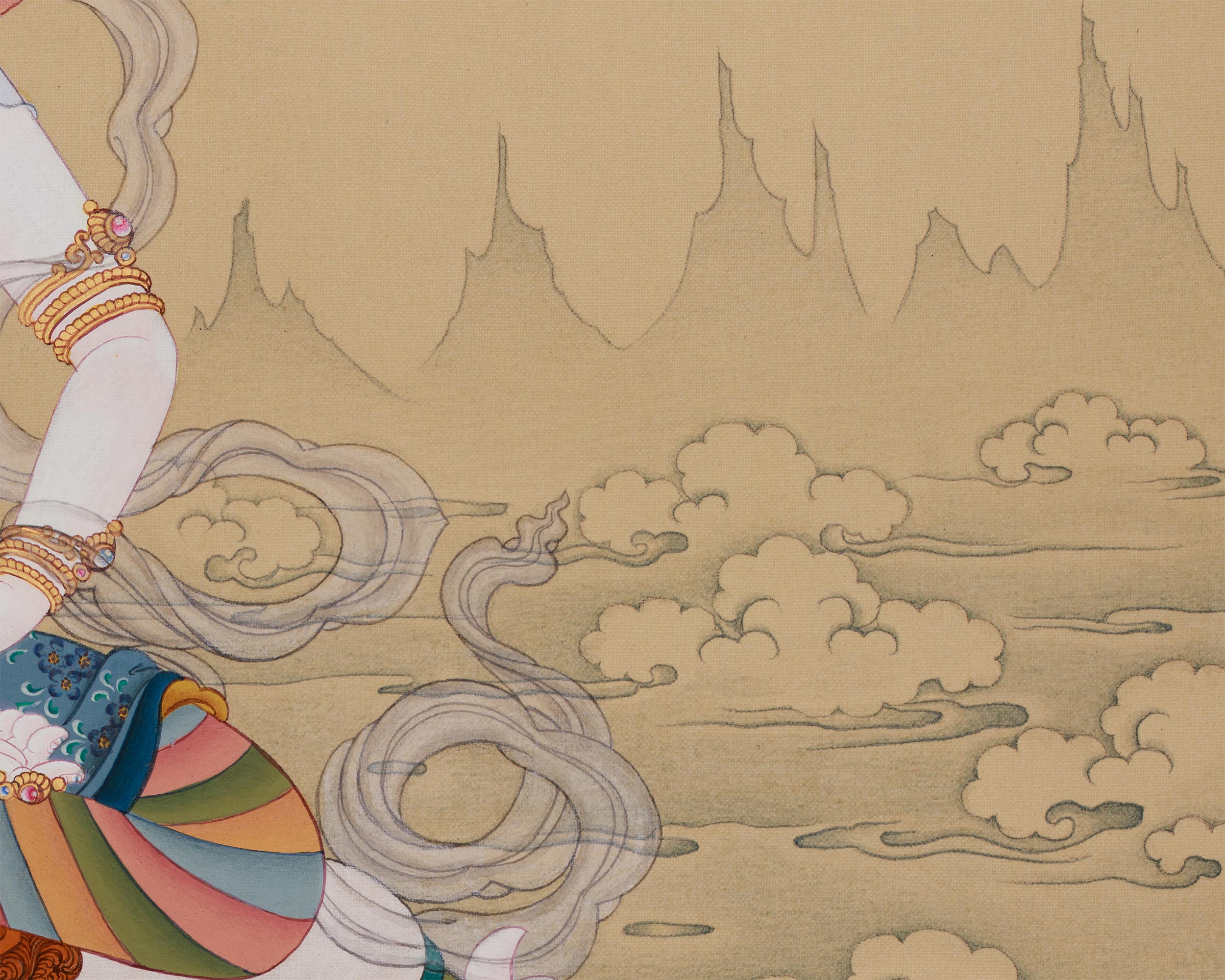 Dorje Sempa, Tibetan Buddha of Purification | Thangka of Vajrasattva | Lhasa Stone and Gold