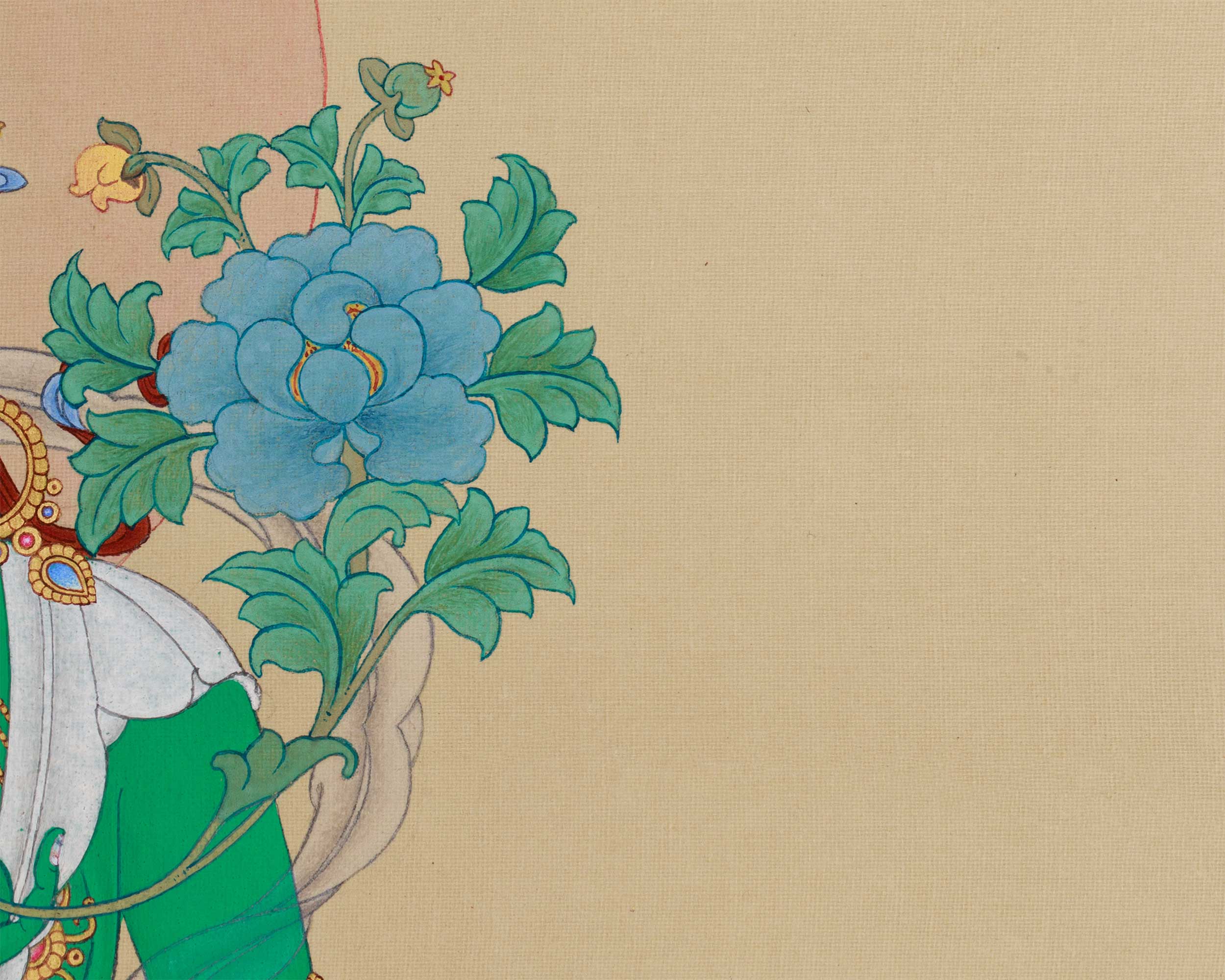 Tibetan Goddess Green Tara Painting | The Supreme Deity of Healing and Enlightened Action