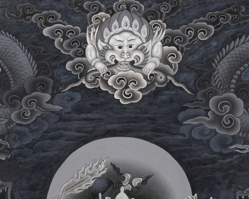 White Tara, Manjushri and Green Tara Standing Thangka Print | Newari Style Print