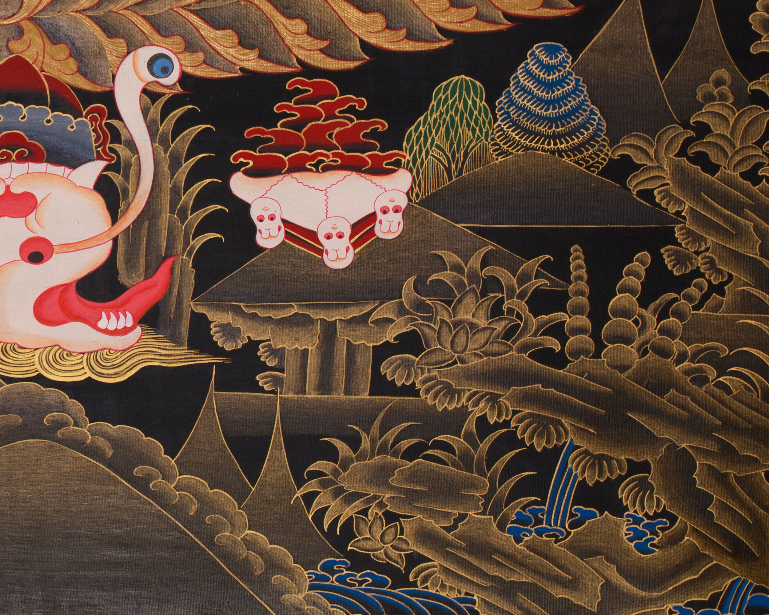 Chemchok Heruka with Consort |  Wrathful Tibetan Deity Thangka of Wisdom and Transformation