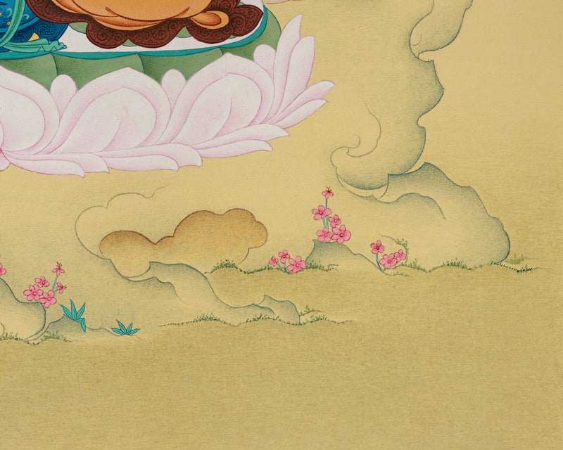 Four-Armed Chenresig Thangka | Bodhisattva Of Compassion | Religious Enlightenment Art