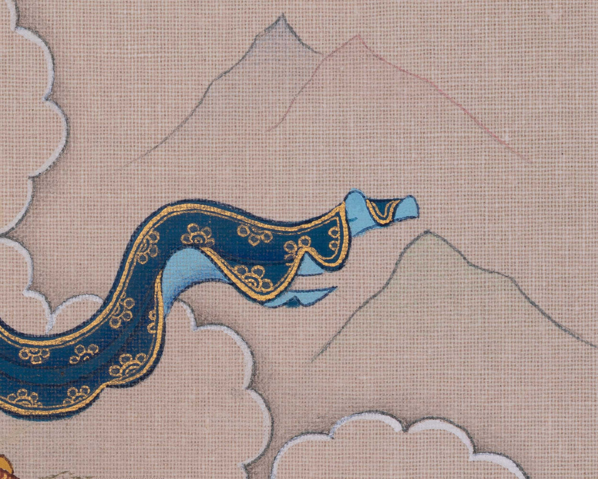 Vajrasattva Buddha of Purification Thangka | Represents Luminous Nature of The Enlightened Mind
